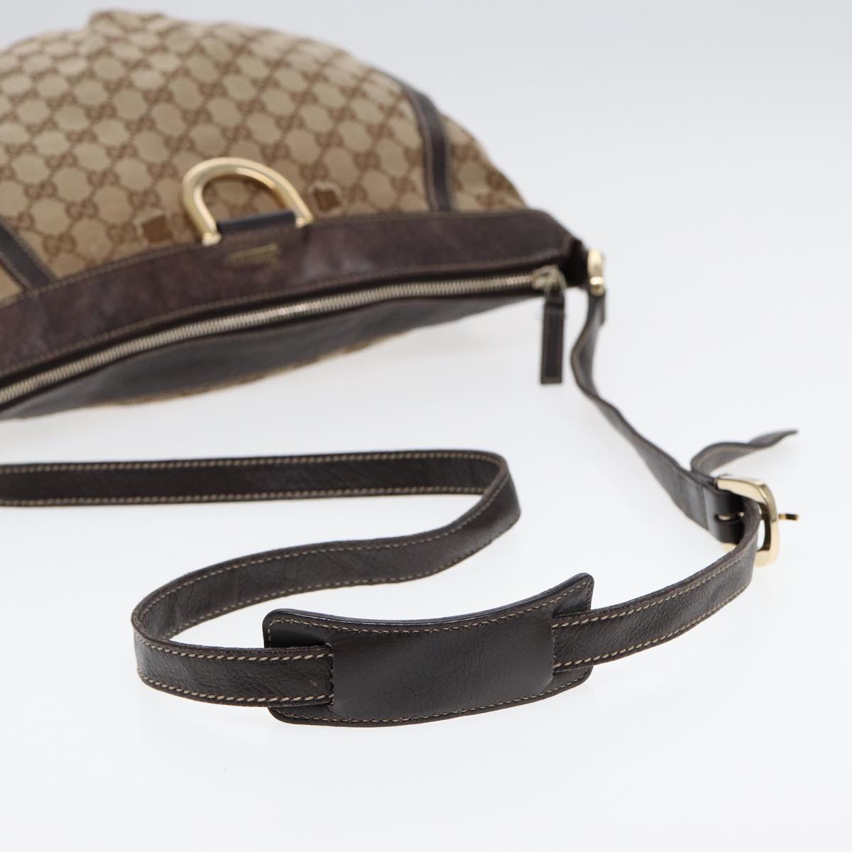 Gucci Abbey Brown Canvas Shoulder Bag