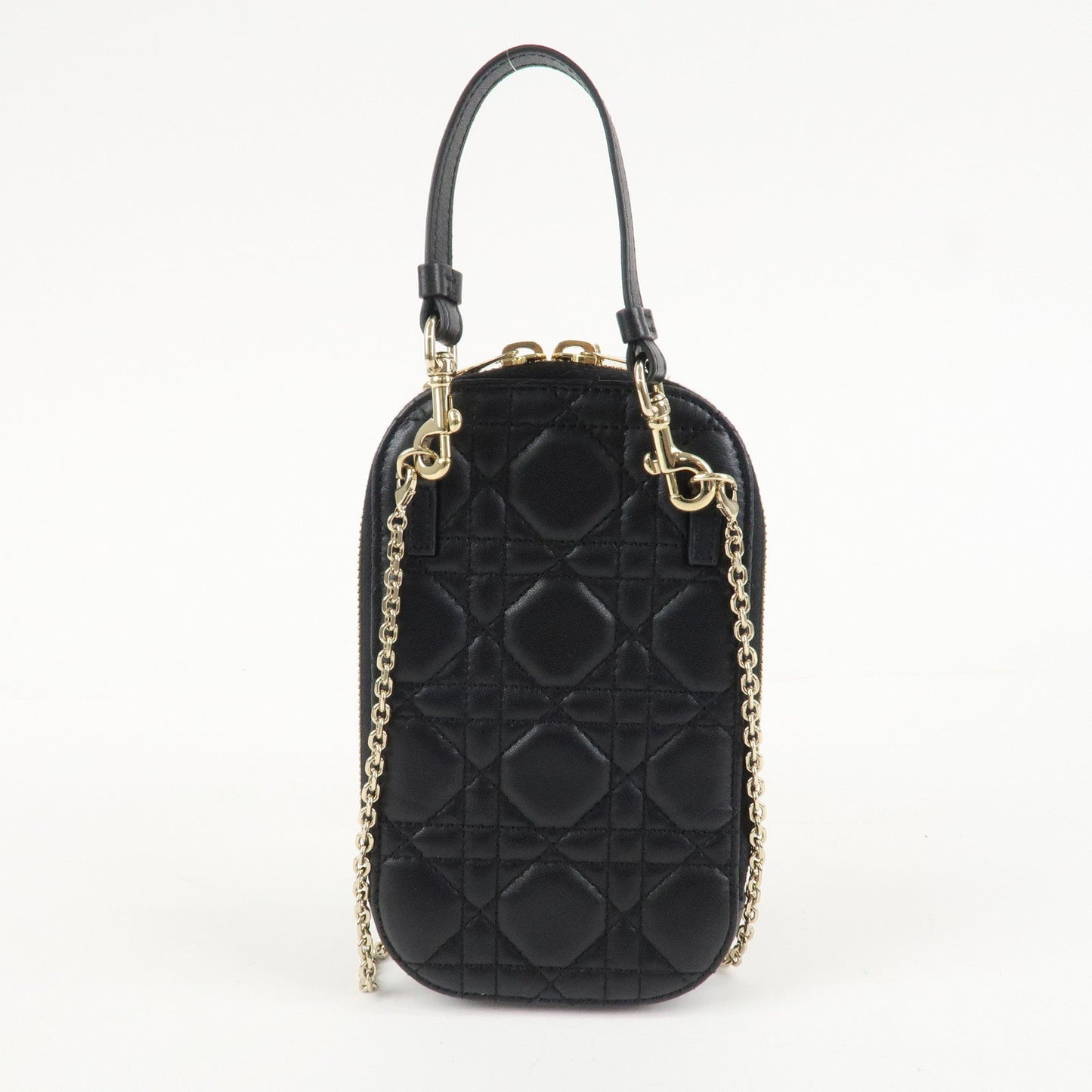 Christian Dior Lady Dior Call'in Dior Cannage Lamb Skin Phone Holder d