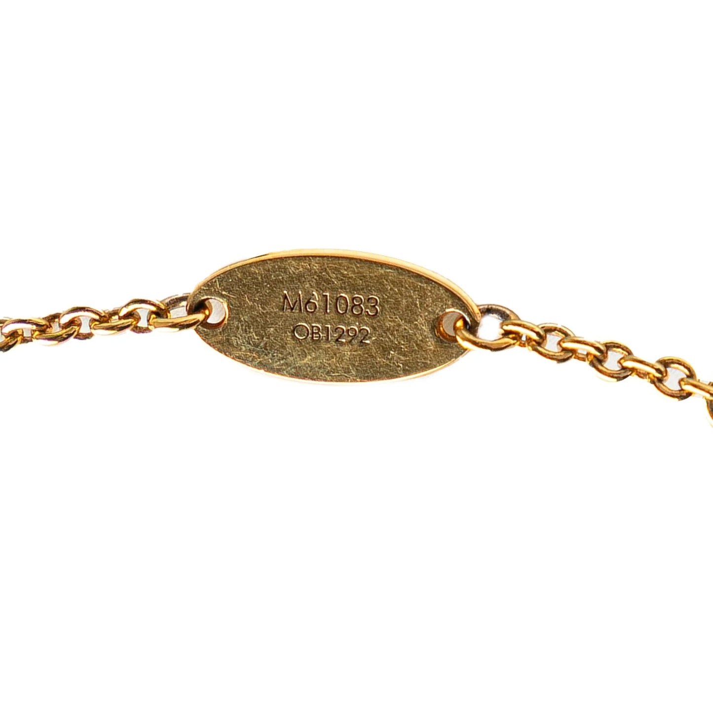 Gold Louis Vuitton Gold Plated Essential V Necklace