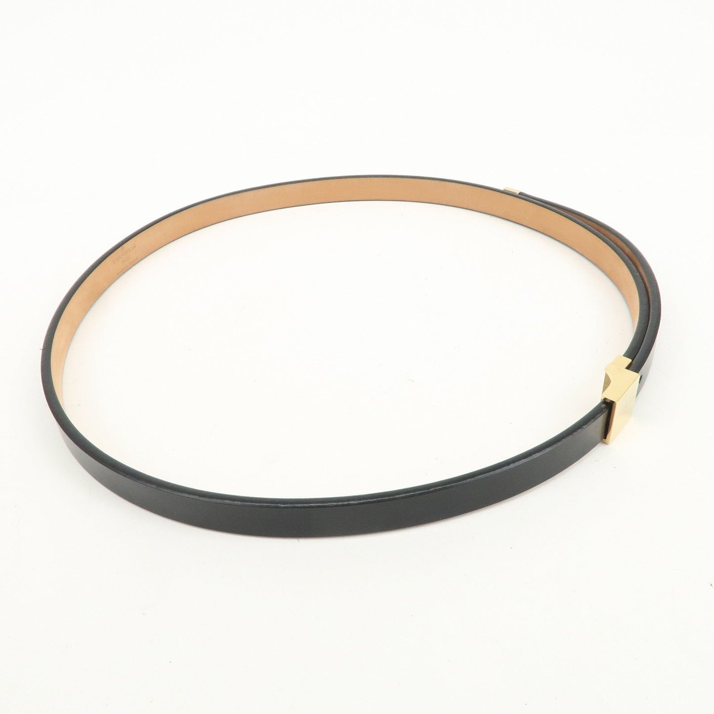 Louis Vuitton Ceinture Carre Leather Belt Black Gold