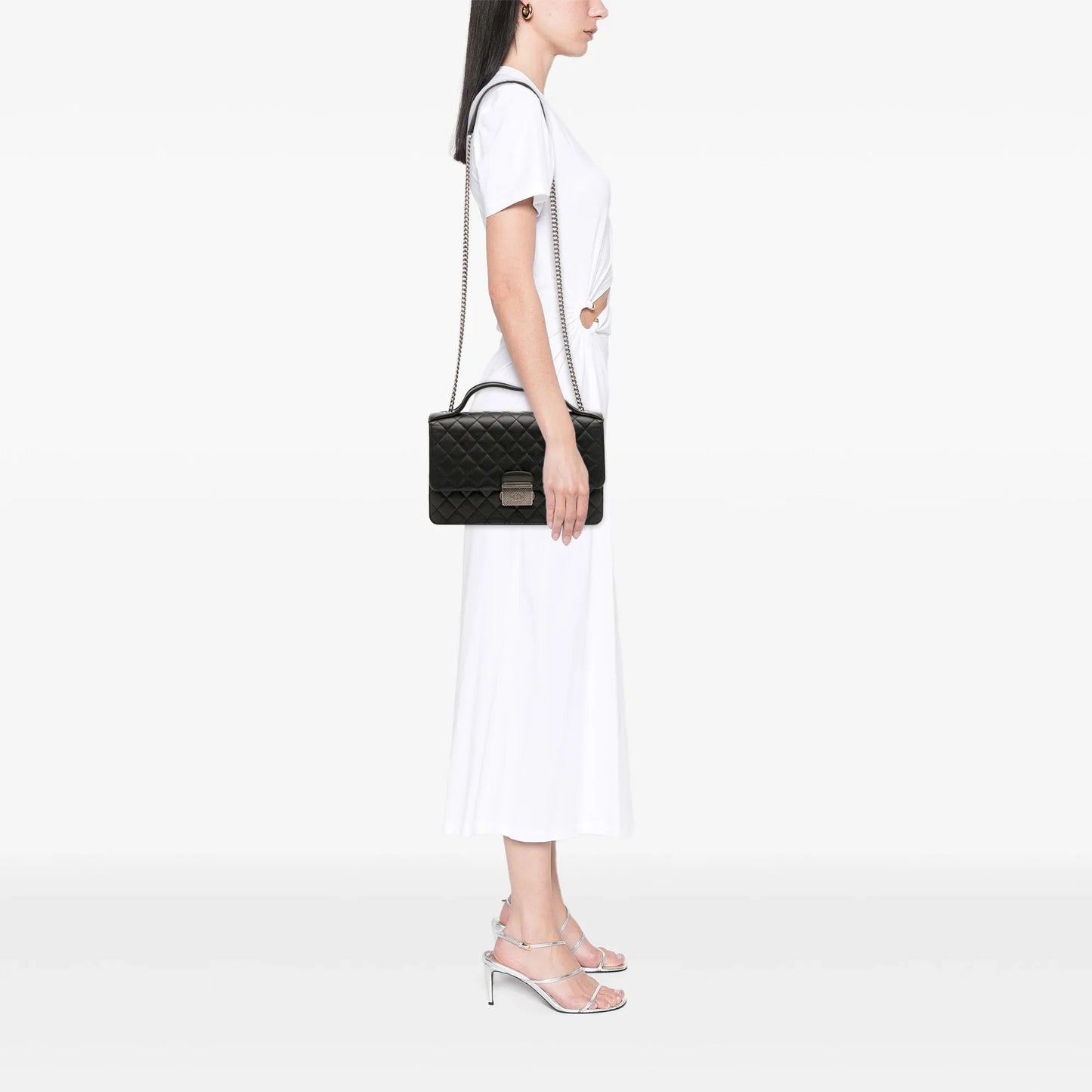 Black Chanel Medium Quilted Goatskin CC University Flap Shoulder Bag