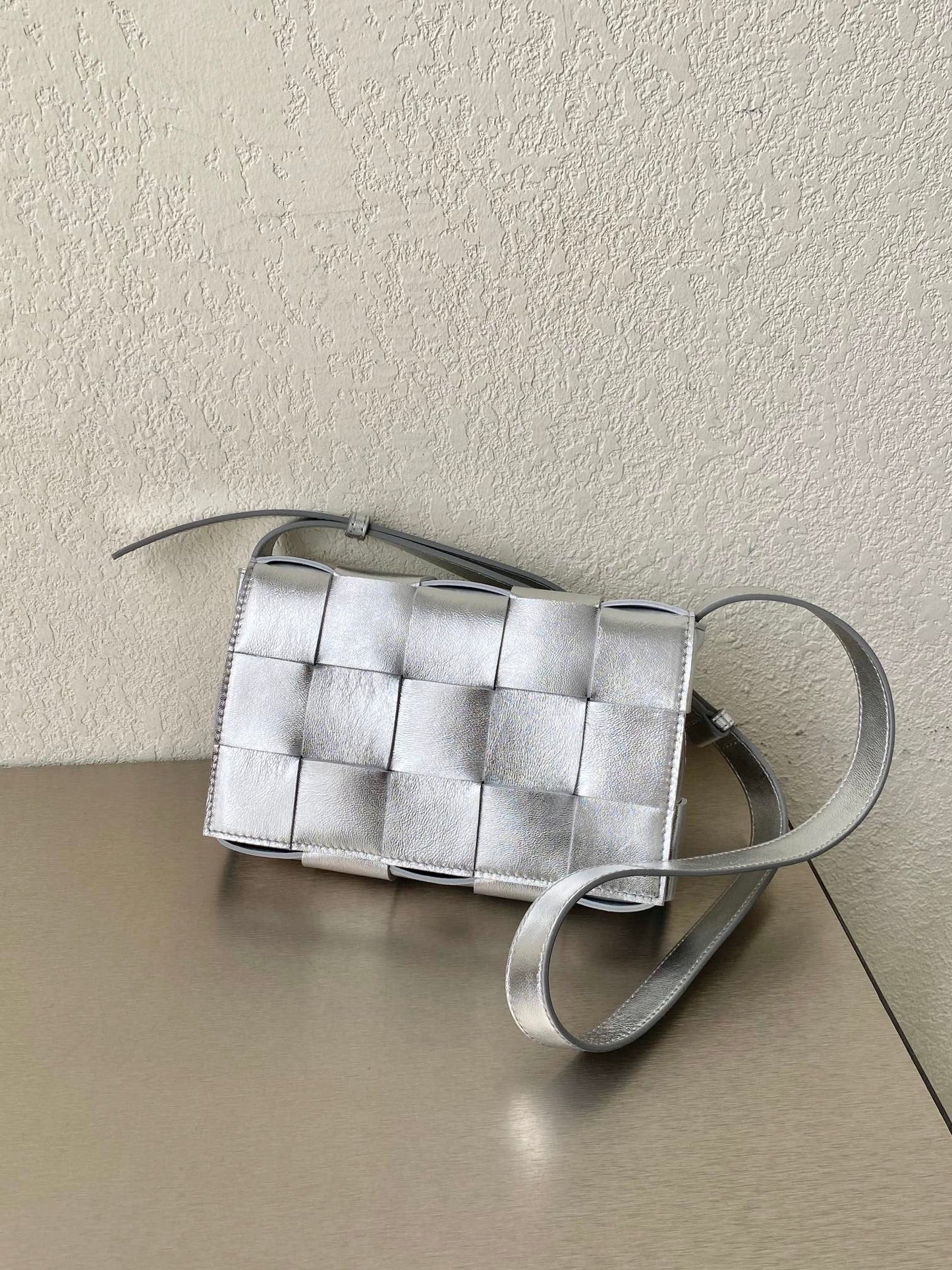 Top Quality Cassette Crossbody Bag Silver, For Women, Bags 9.1in/23cm
