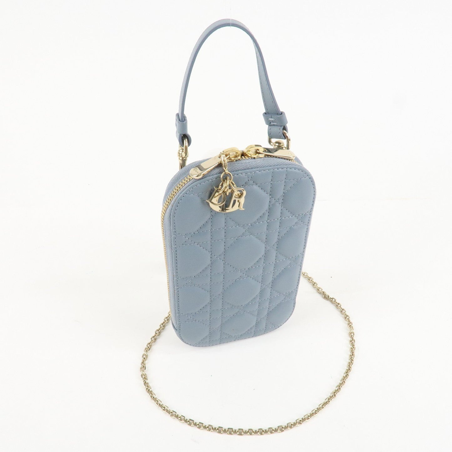 Christian Dior Lady Dior Call'in Dior Cannage Lamb Skin Phone Holder d