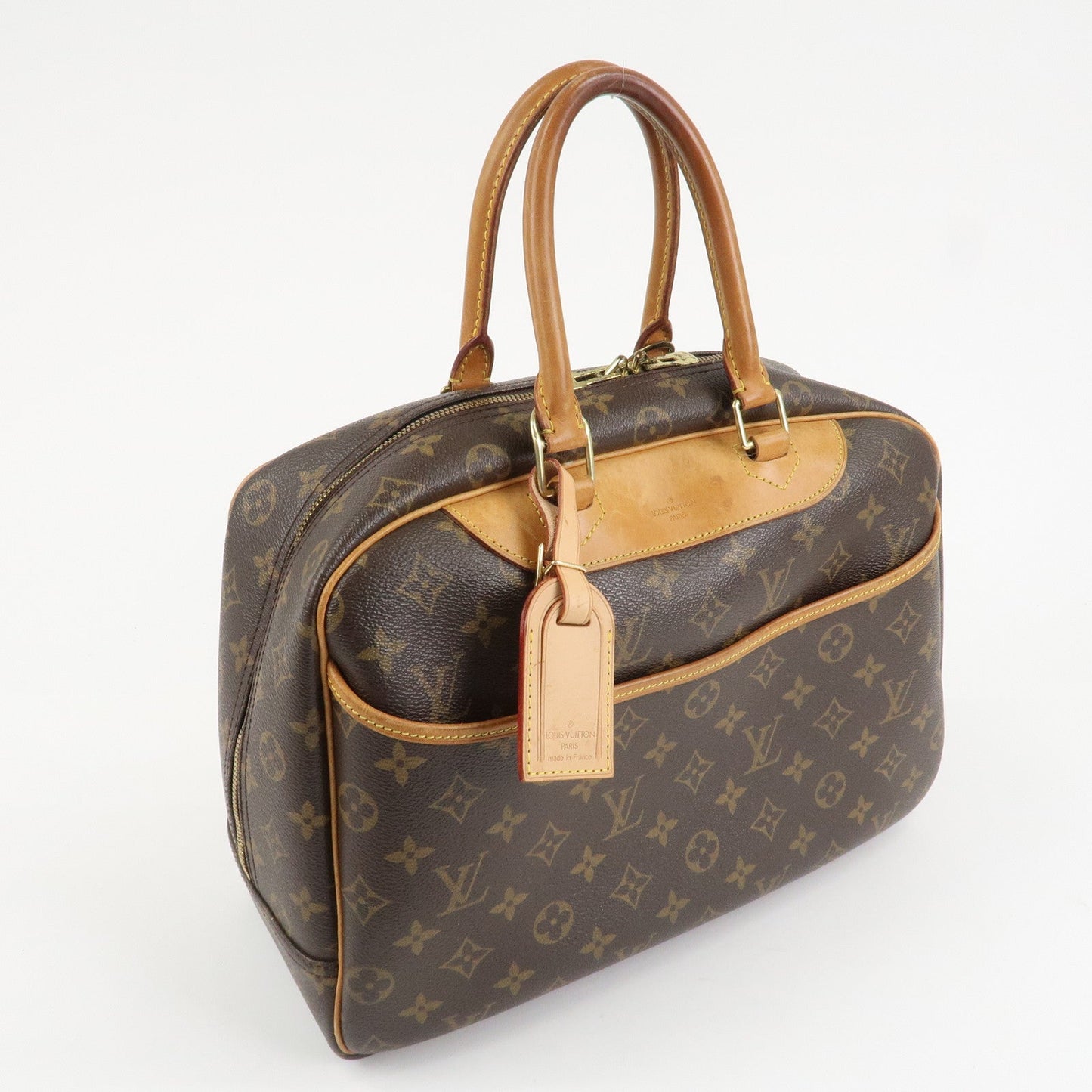 Louis Vuitton Leather Canvas Monogram Deauville Hand Bag M47270 d