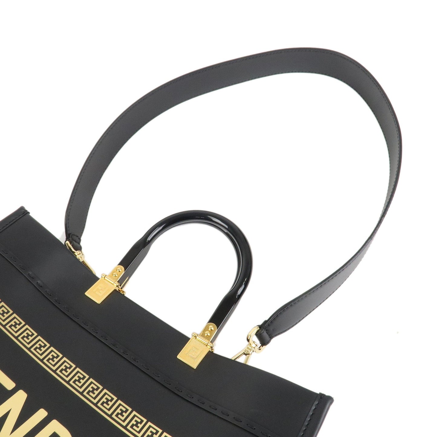 FENDI VERSACE FENDACE Leather Sunshine Medium Tote Bag 8BH386 d