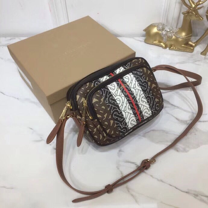 Top Quality Monogram Stripe E-Canvas Camera Bag Bridle Brown For Women, Bags 19.5cm/7.7cm
