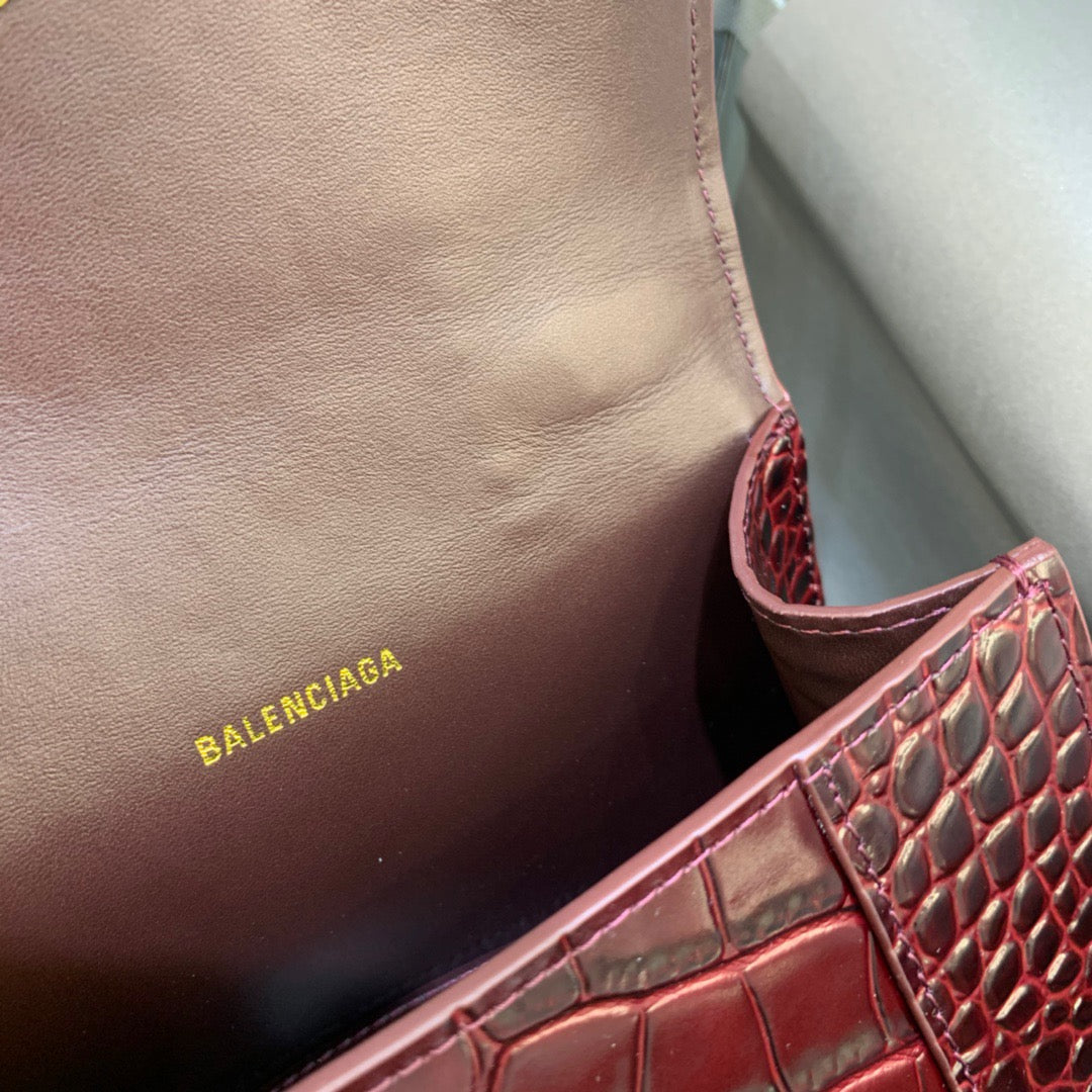 Top Quality Hourglass XS Handbag In Dark Red, For Women, Bags 7.4in/19cm