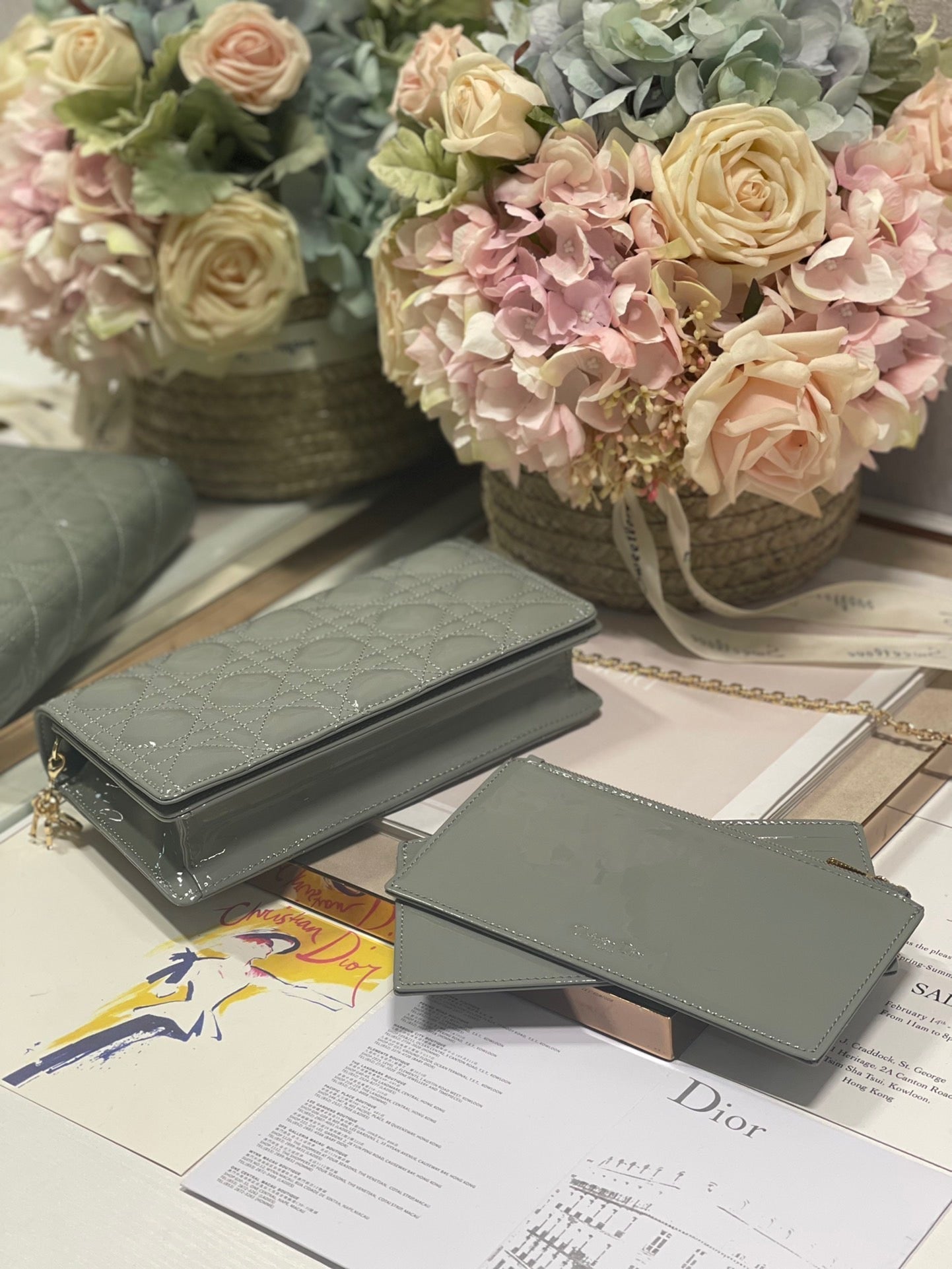 Top Quality Lady Pouch Gray, For Women, Womens Handbags 8.5in/21.5cm CD S0204OVRB_M41G