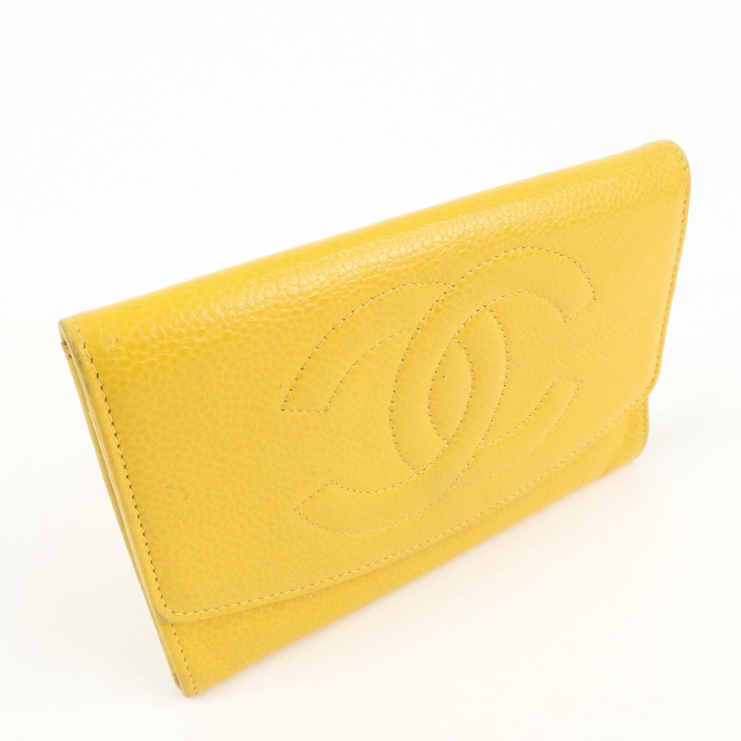 CHANEL COCO Mark Caviarskin Bi-Fold Card Case Coin Case 4072657 d