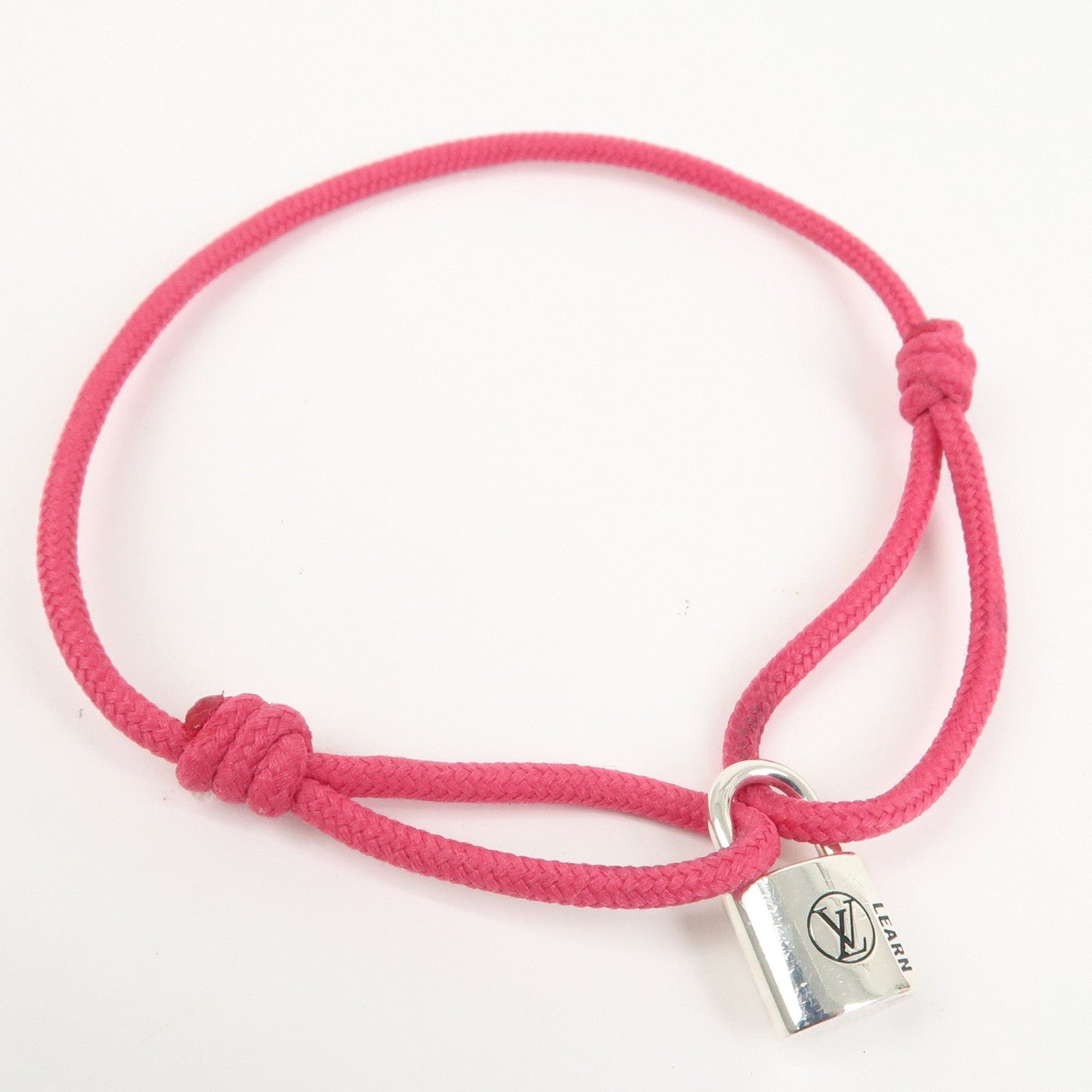 Louis Vuitton Bracelet Lock It LEARN Pink Silver M1342A