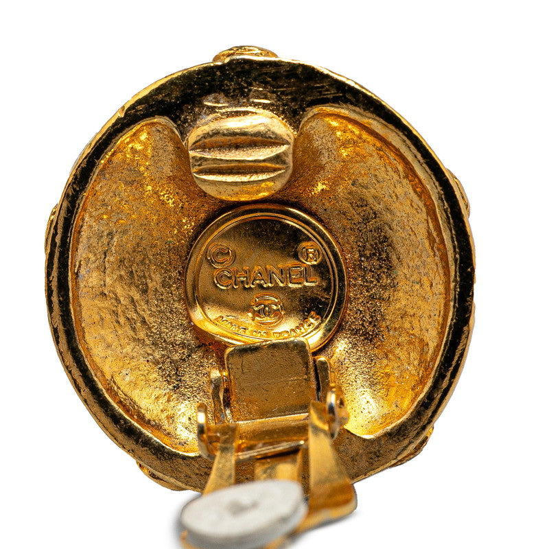 Chanel Gold Plated Coco Mark Flower Earrings