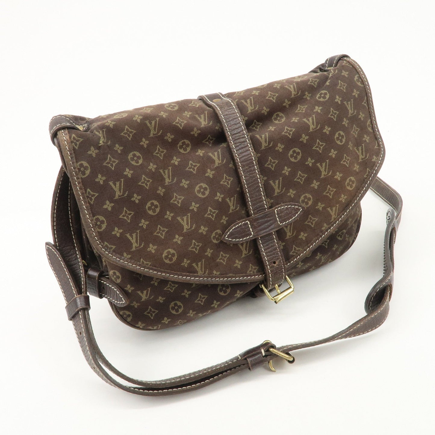 Louis Vuitton Monogram Mini Saumur 30 Hand Bag Brown Canvas ?95227 d