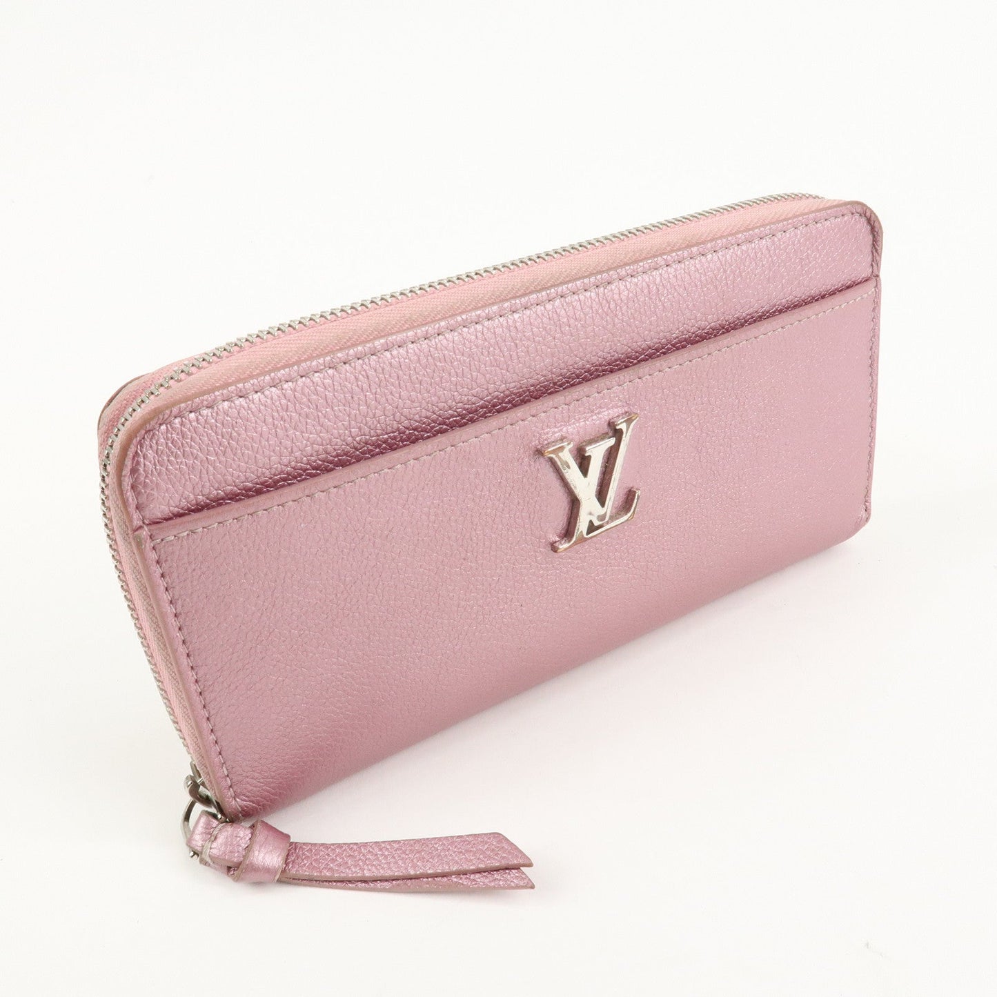 Louis Vuitton Calf Leather Zippy Lock Me Wallet Crystal Rose M69812 d