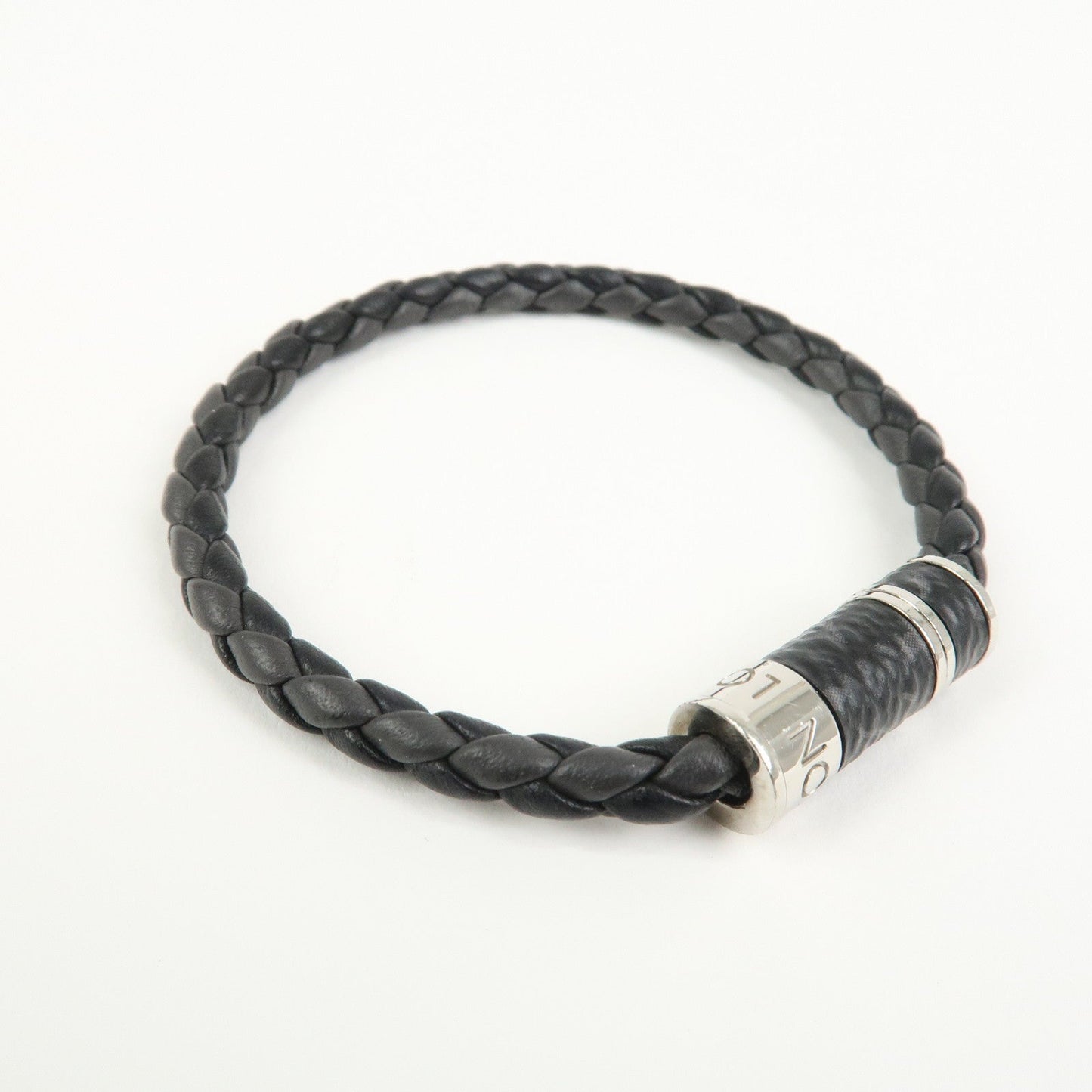 Louis Vuitton Monogram Eclipse Leather Bracelet Braided It M6588