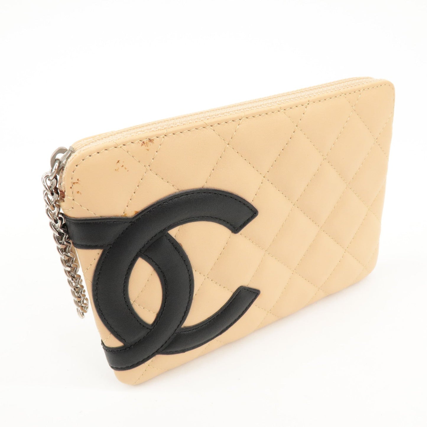 CHANEL COCO Mark Cambon Line Leather Pouch Beige d