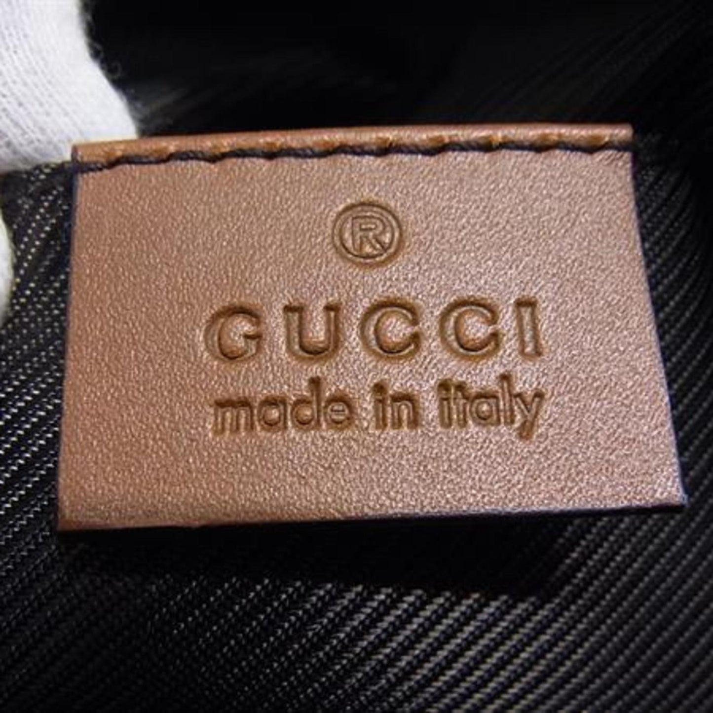 Gucci Brown Light Blue Nylon Leather Clutch Bag Wash Bag ( )