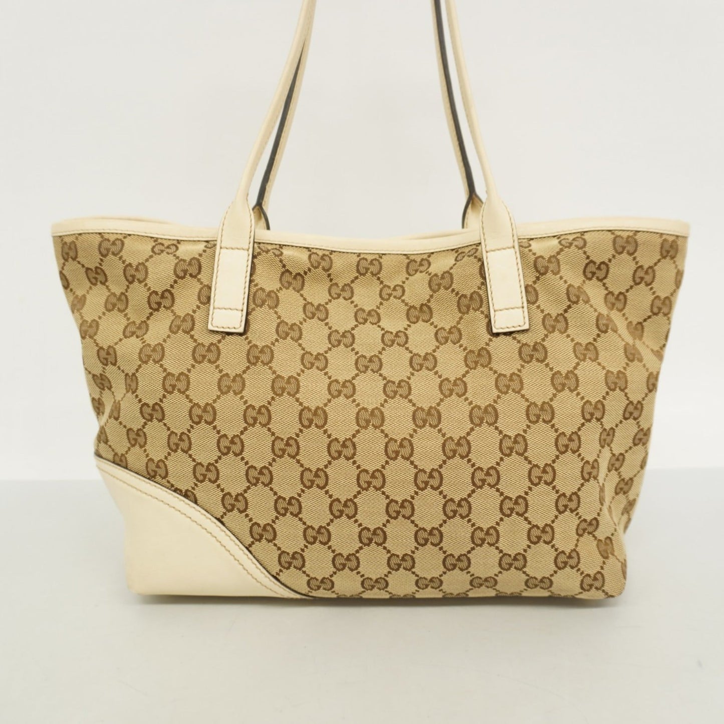 Gucci Beige Brown Canvas Tote Bag ( )