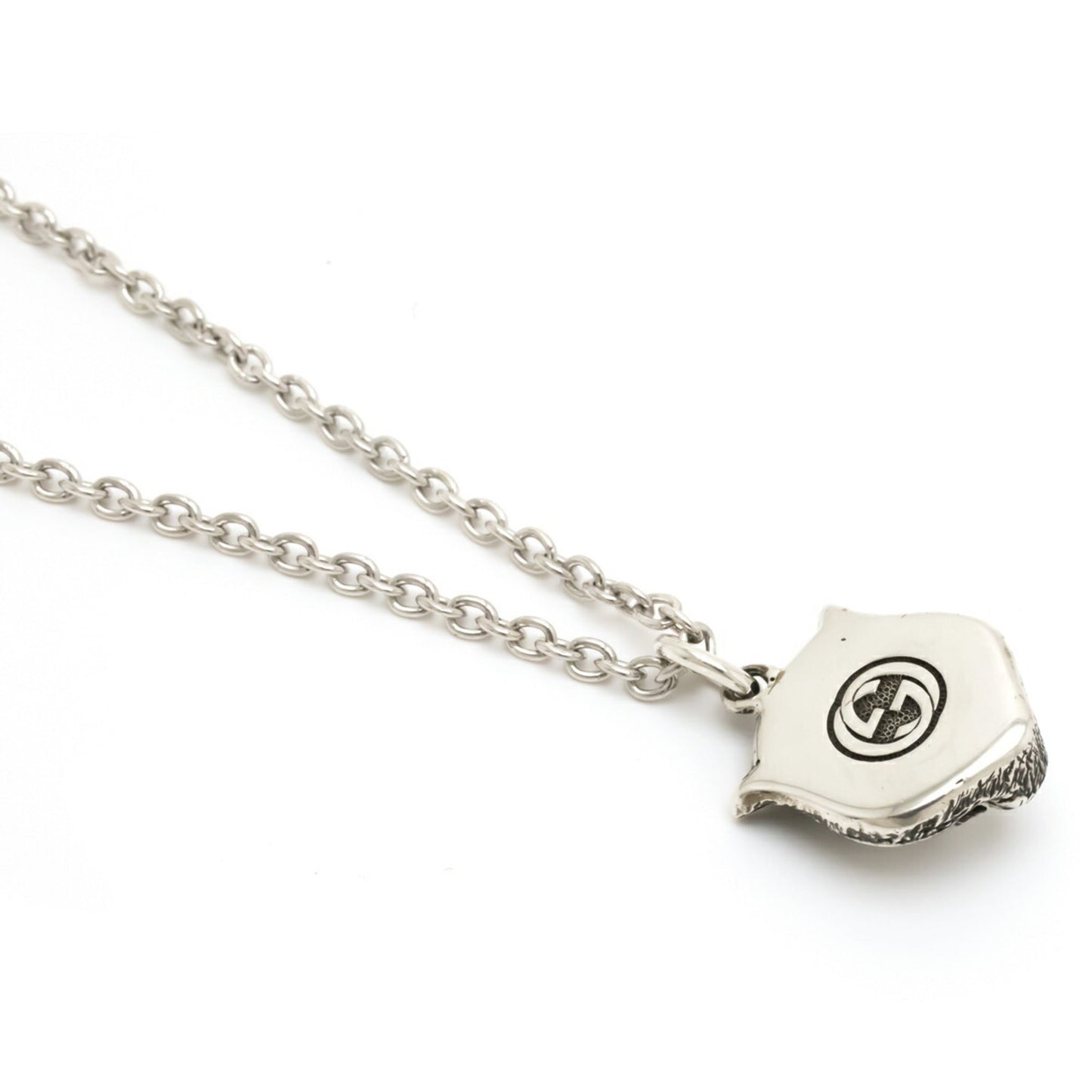 Gucci cat head necklace pendant animal motif SV925 Ag925 silver 433608