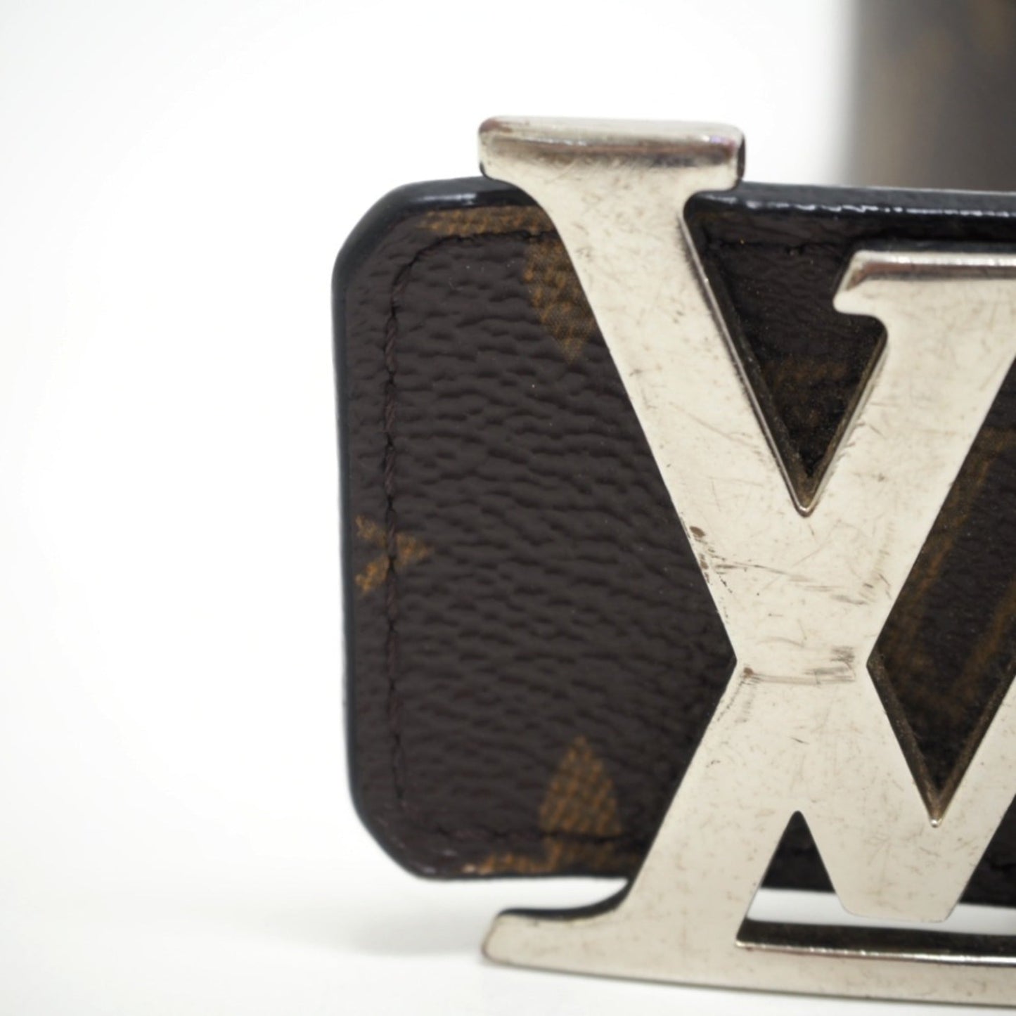 LOUIS VUITTON M9821 Suntulle LV Initial 80/32 Monogram Belt Brown Unisex