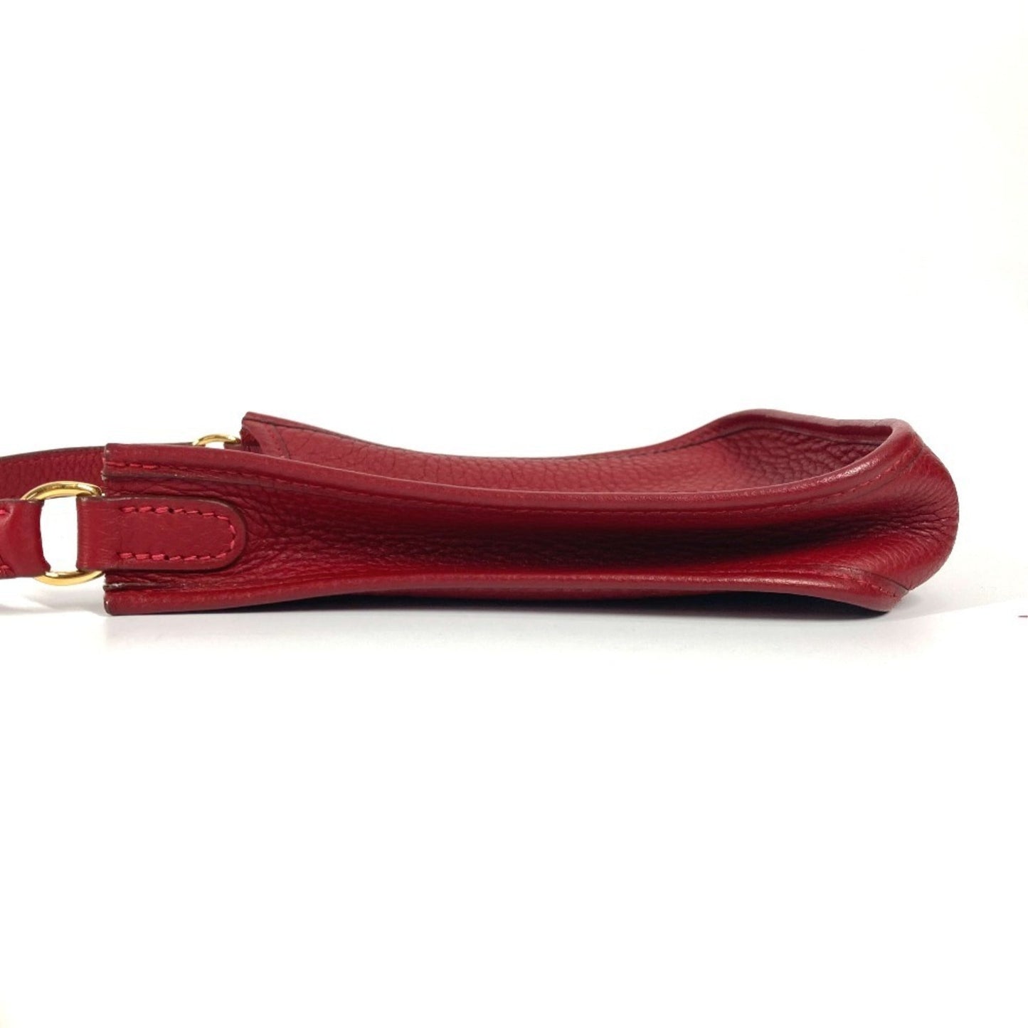 Hermes Red Color Rouge H Taurillon Clemence Leather Pochette Shoulder Bag ( )