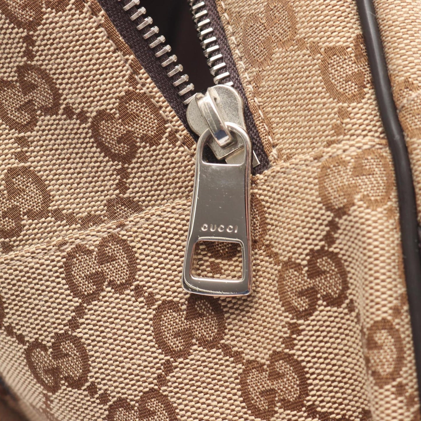 Gucci Gg Canvas Beige Brown Gg Canvas Leather Backpack ( )