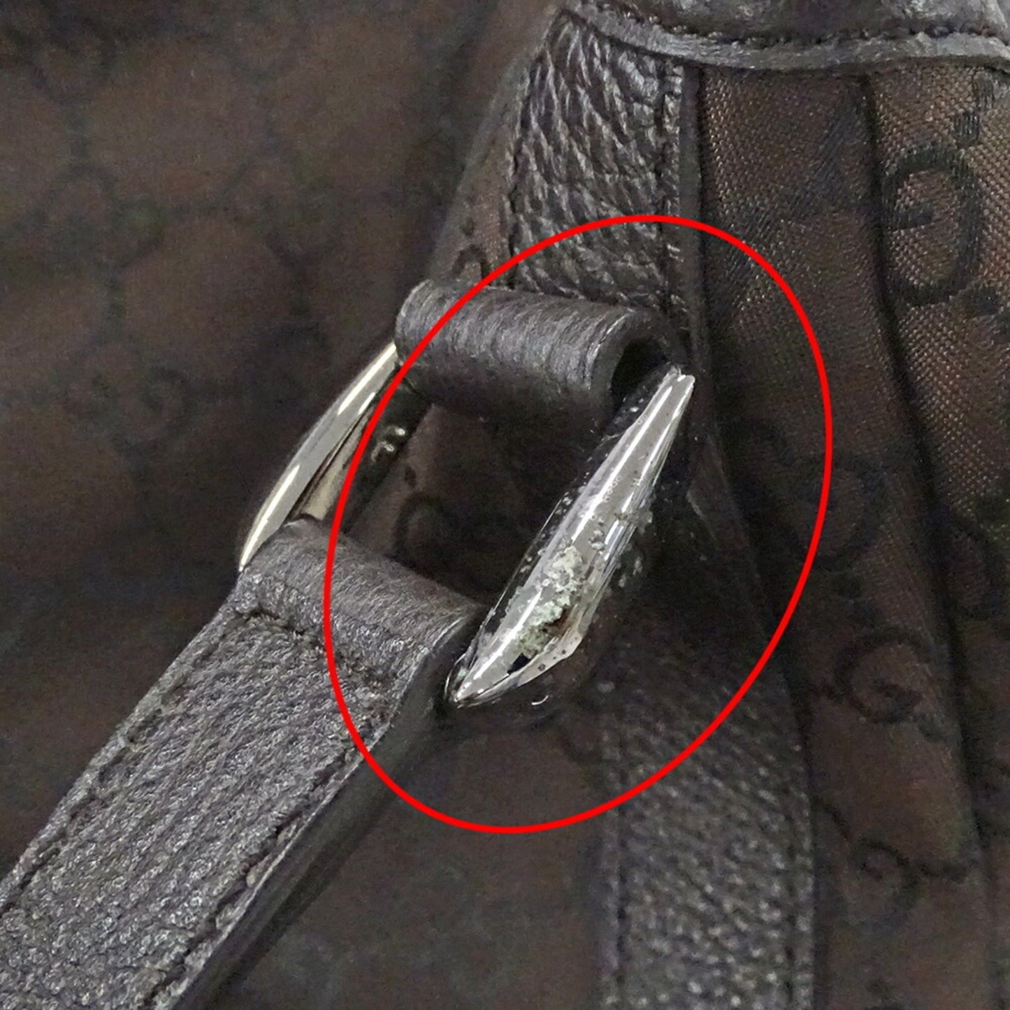 Gucci Abbey Dark Brown Nylon Shoulder Bag Tote Bag ( )
