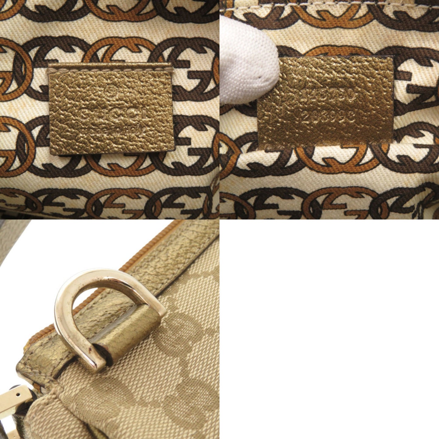 Gucci Beige Gg Canvas Handbag Pouch ( )