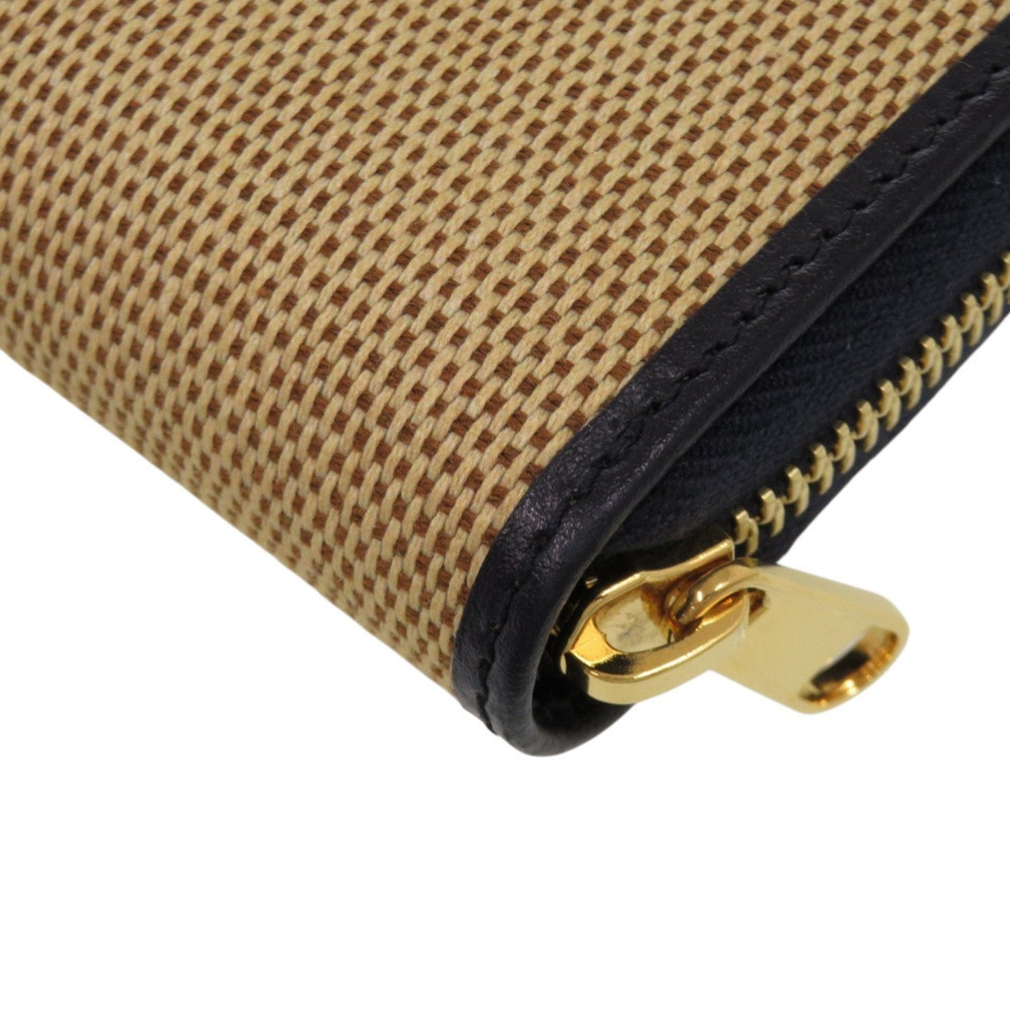 Gucci Beige Navy Canvas Leather Long Wallet (Bi-Fold) ( )
