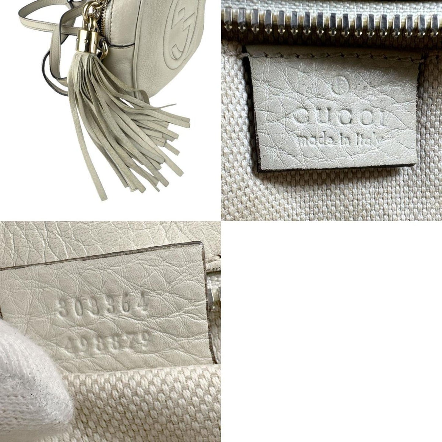 Gucci Ivory Leather Shoulder Bag ( )