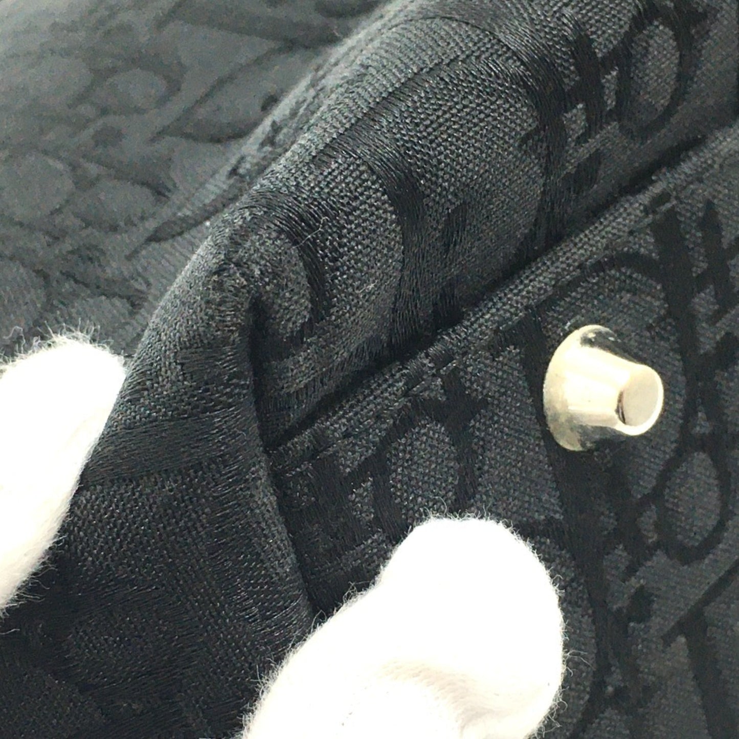 Christian Dior Black Canvas Leather Tote Bag ()