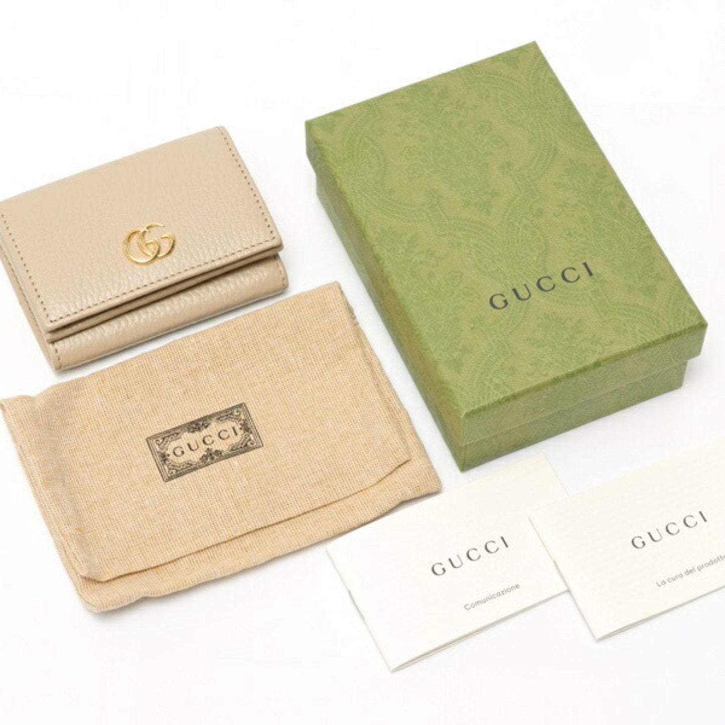 Gucci Beige Yellow Leather Wallet (Tri-Fold) ( )