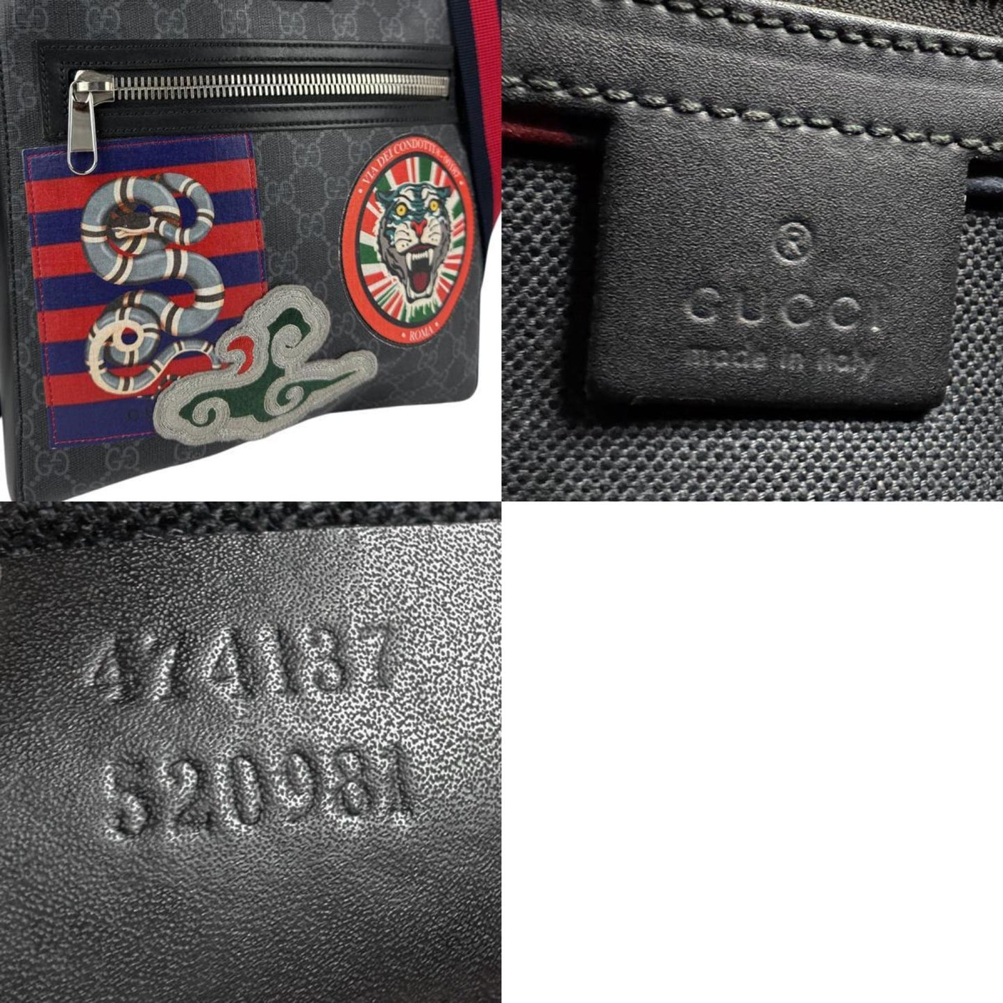 Gucci Black Gg Supreme Shoulder Bag ( )
