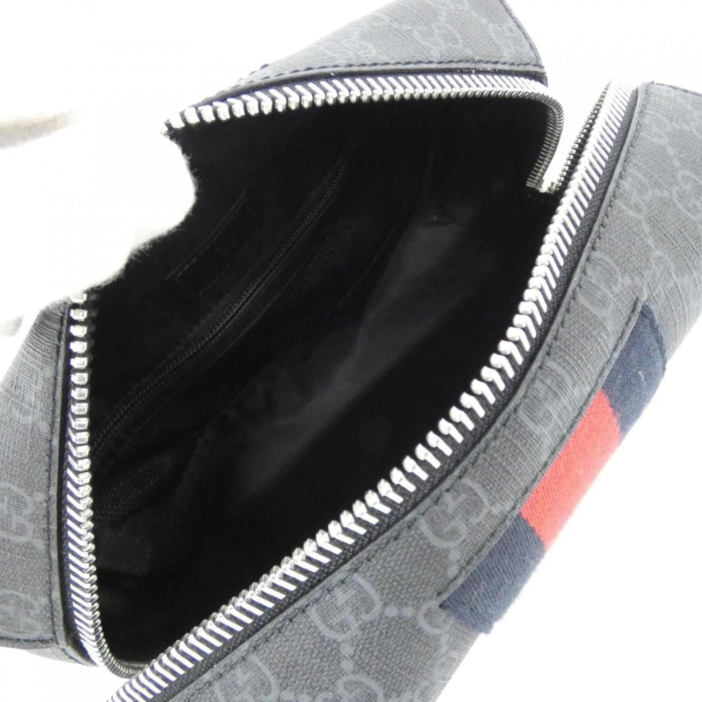 Gucci Black Gray Gg Supreme Canvas Clutch Bag Pouch ( )