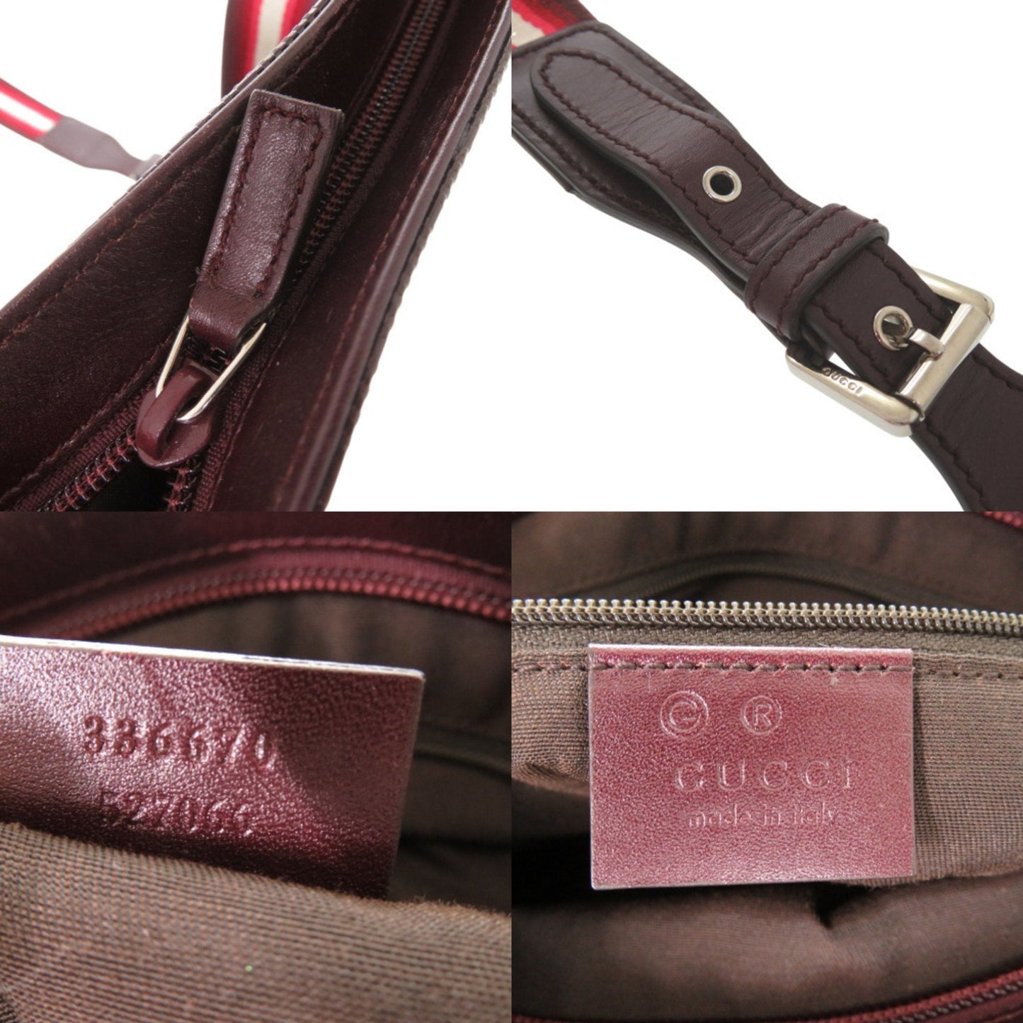 Gucci Bordeaux Pvc Leather Shoulder Bag ( )
