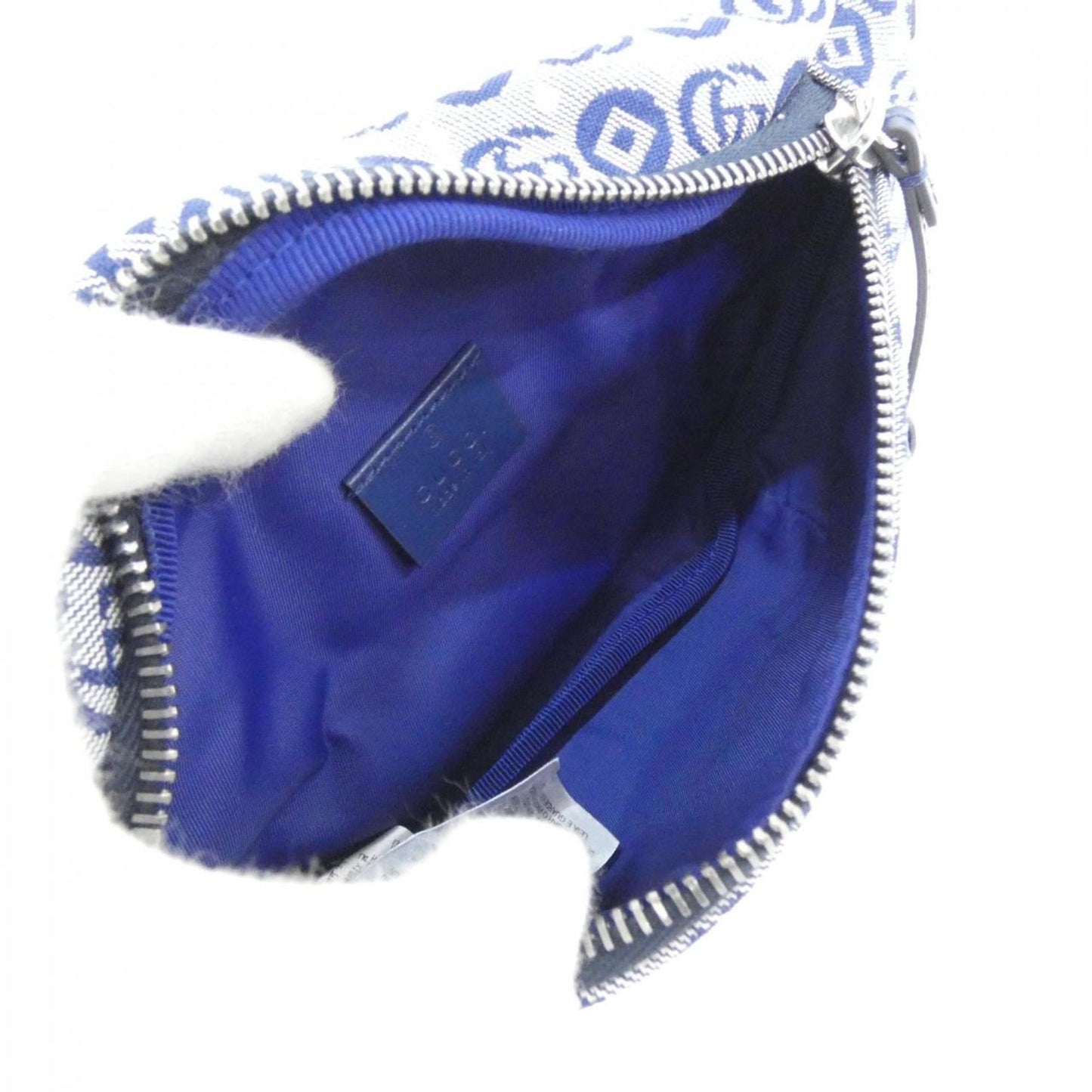 Gucci Blue White Jacquard Cotton Fanny Pack ( )