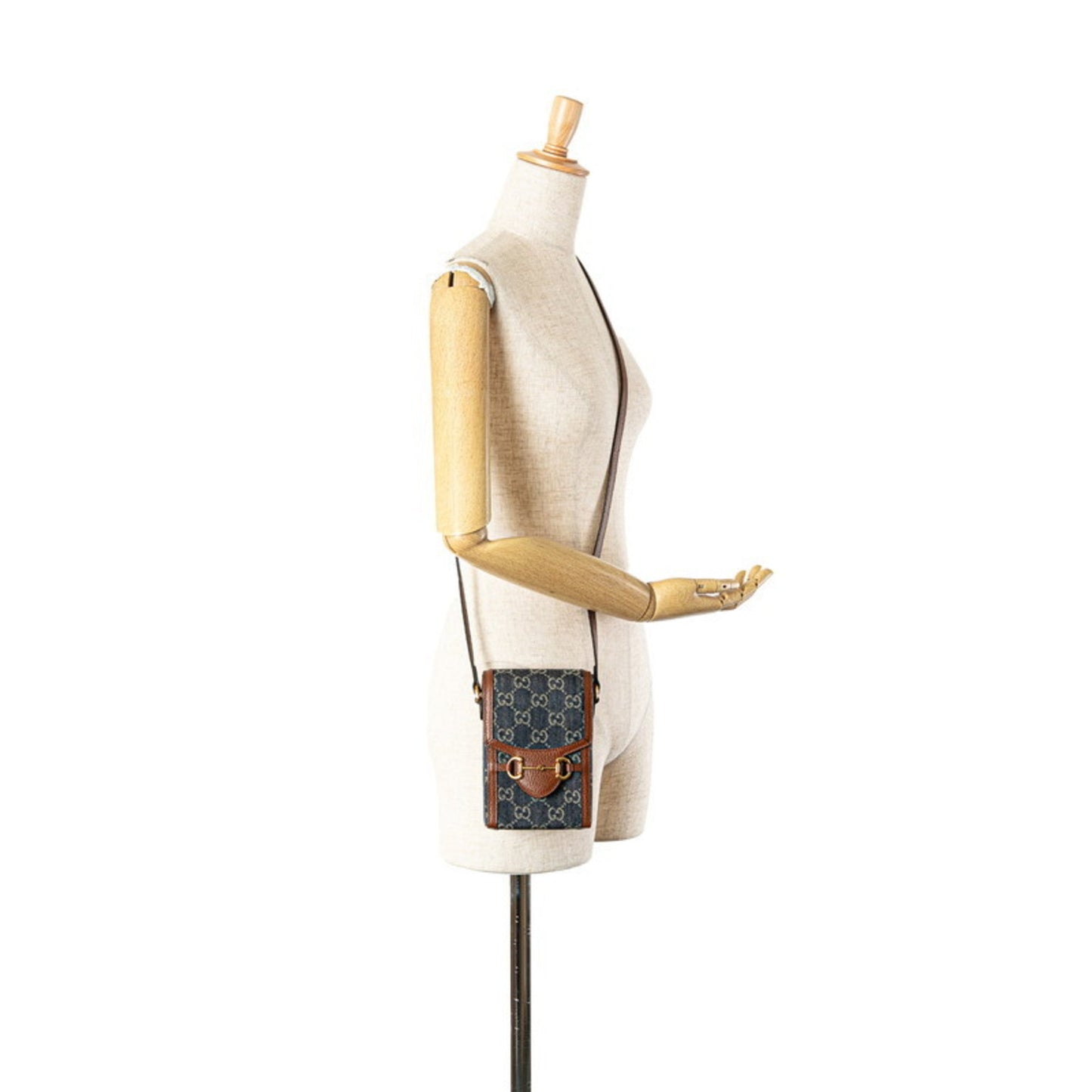 Gucci Brown Canvas Leather Shoulder Bag ( )