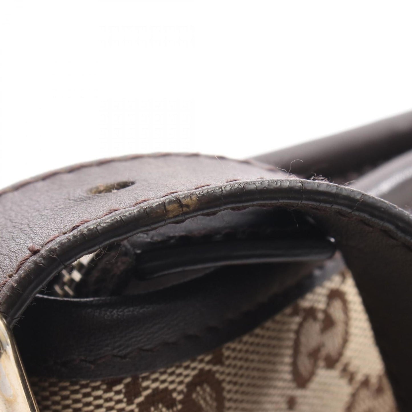 Gucci Beige Brown Gg Canvas Leather Shoulder Bag ( )