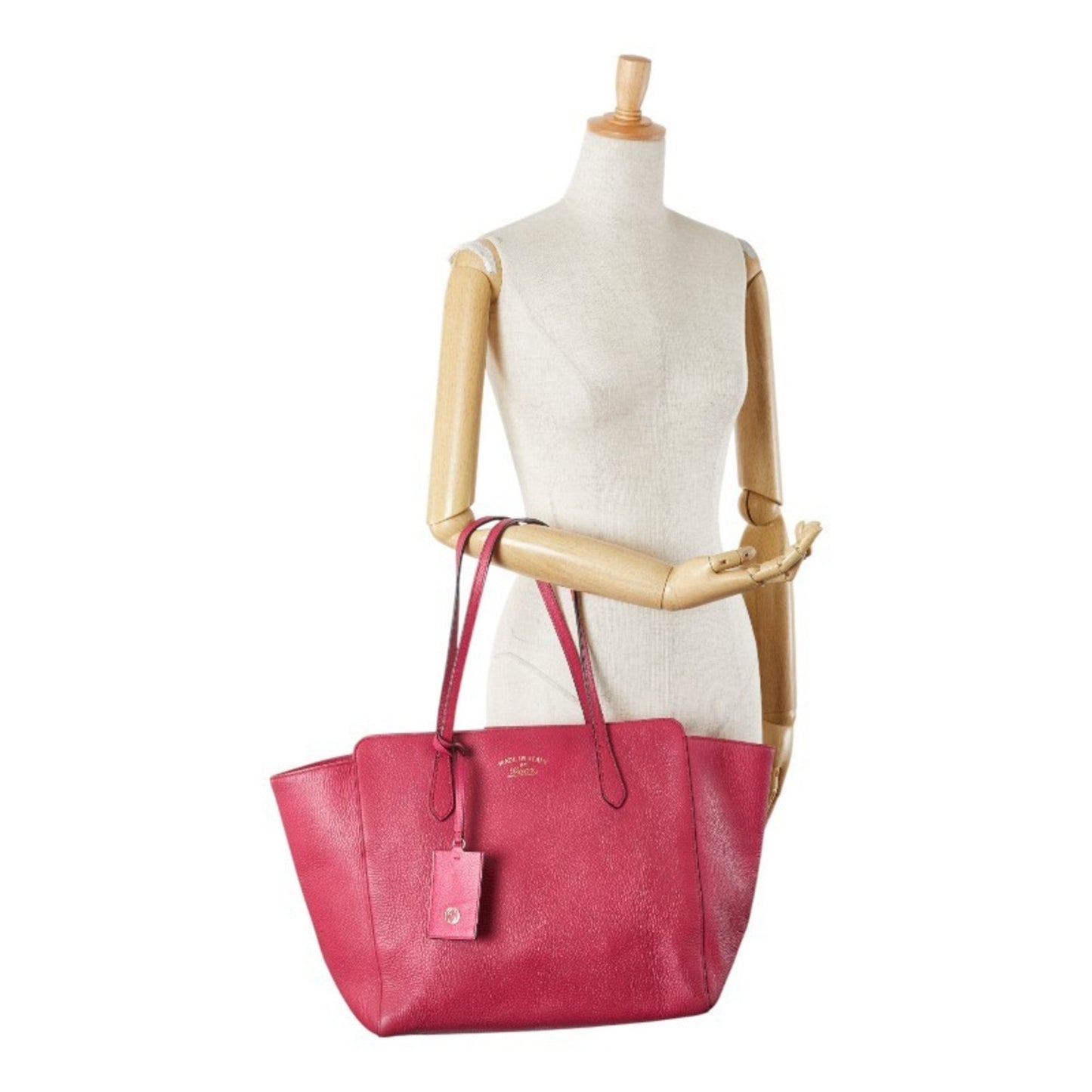 Gucci Pink Leather Shoulder Bag Tote Bag ( )