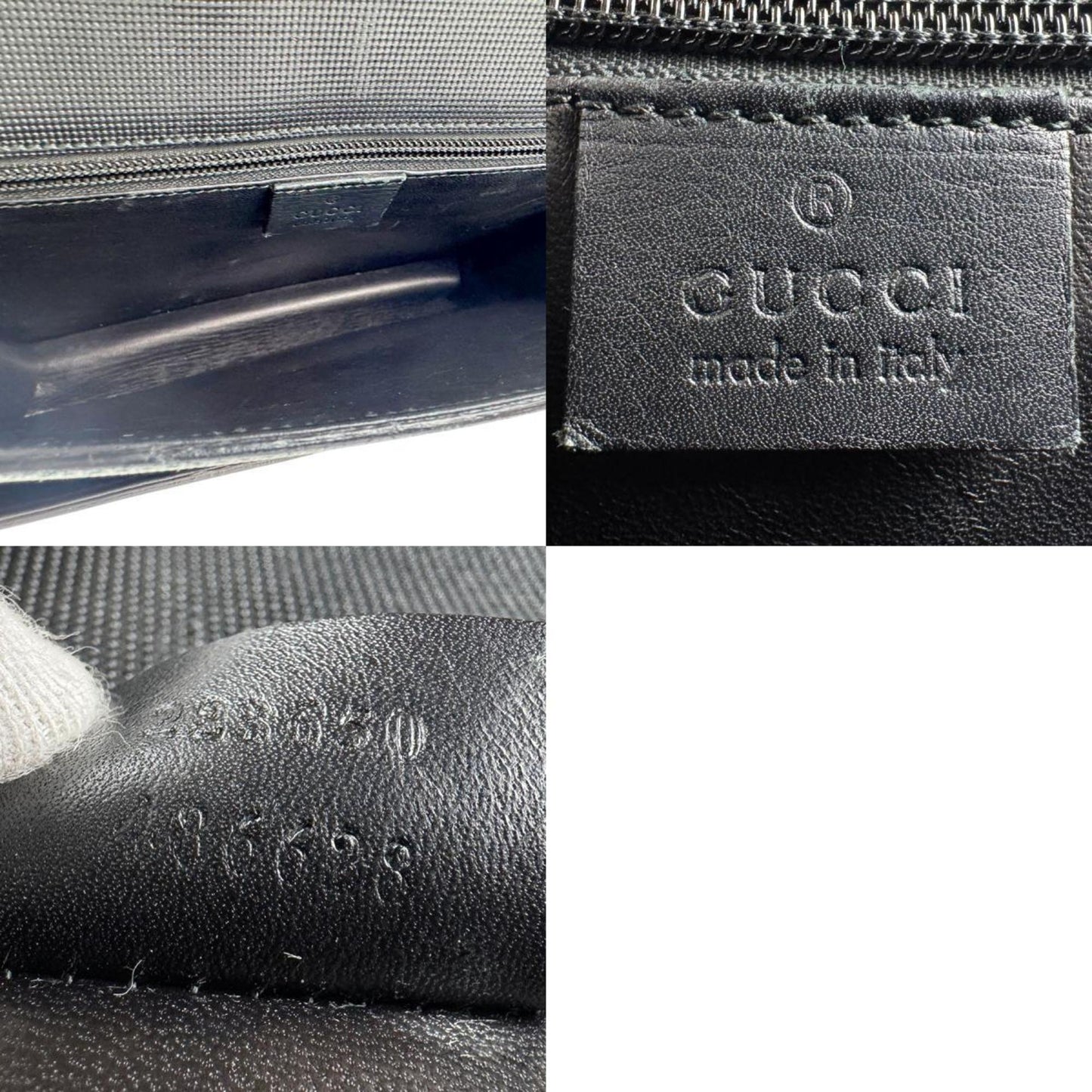 Gucci Black Leather Handbag Shoulder Bag ( )