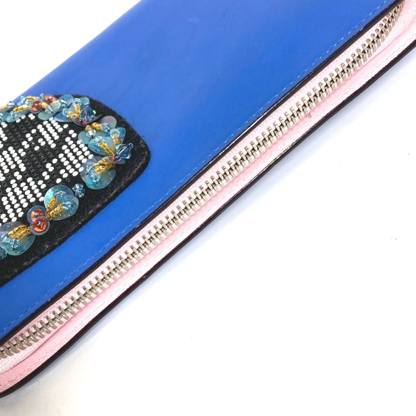 Christian Dior Black Blue Leather Long Wallet (Bi-Fold) ()