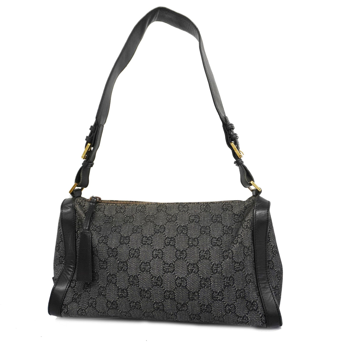 GUCCIAuth GG Canvas Shoulder Bag 92706 Women's Leather Black