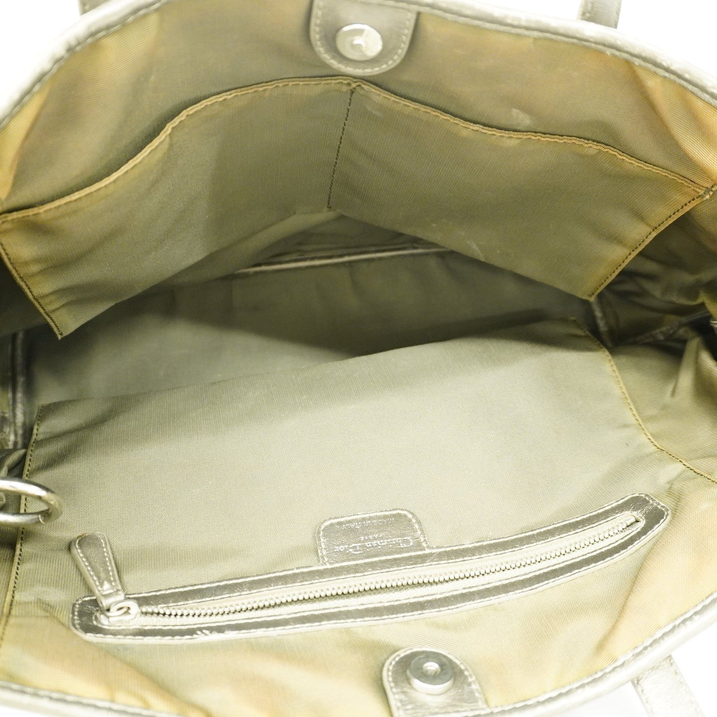 CHRISTIAN DIOR Canage Women's Leather Tote Bag Dark Gray