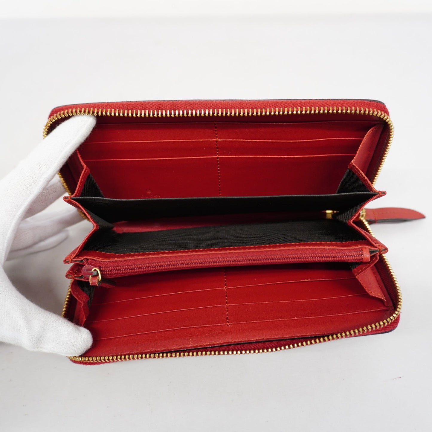 GUCCI Mystic Cat 499382 Gold Hardware Women's GG Supreme,Leather Wallet