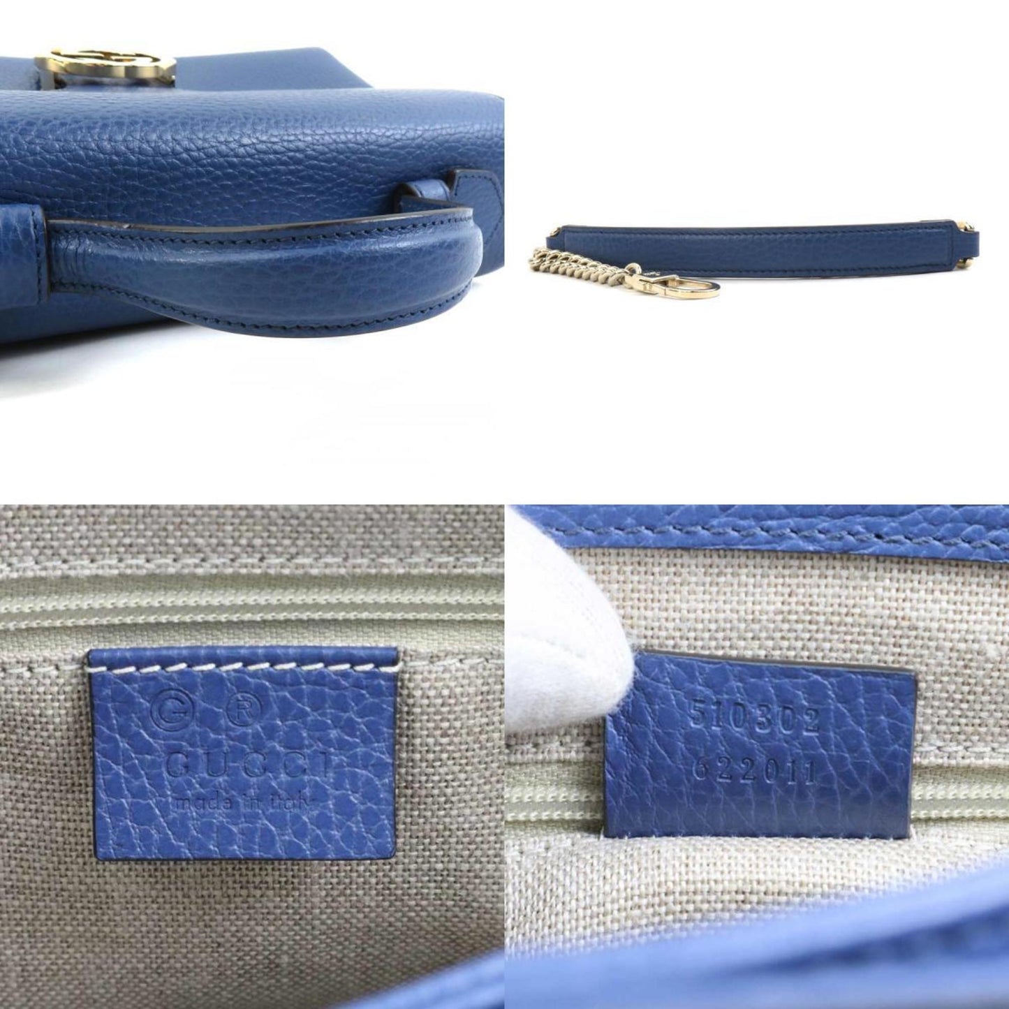 Gucci Blue Leather Shoulder Bag ( )