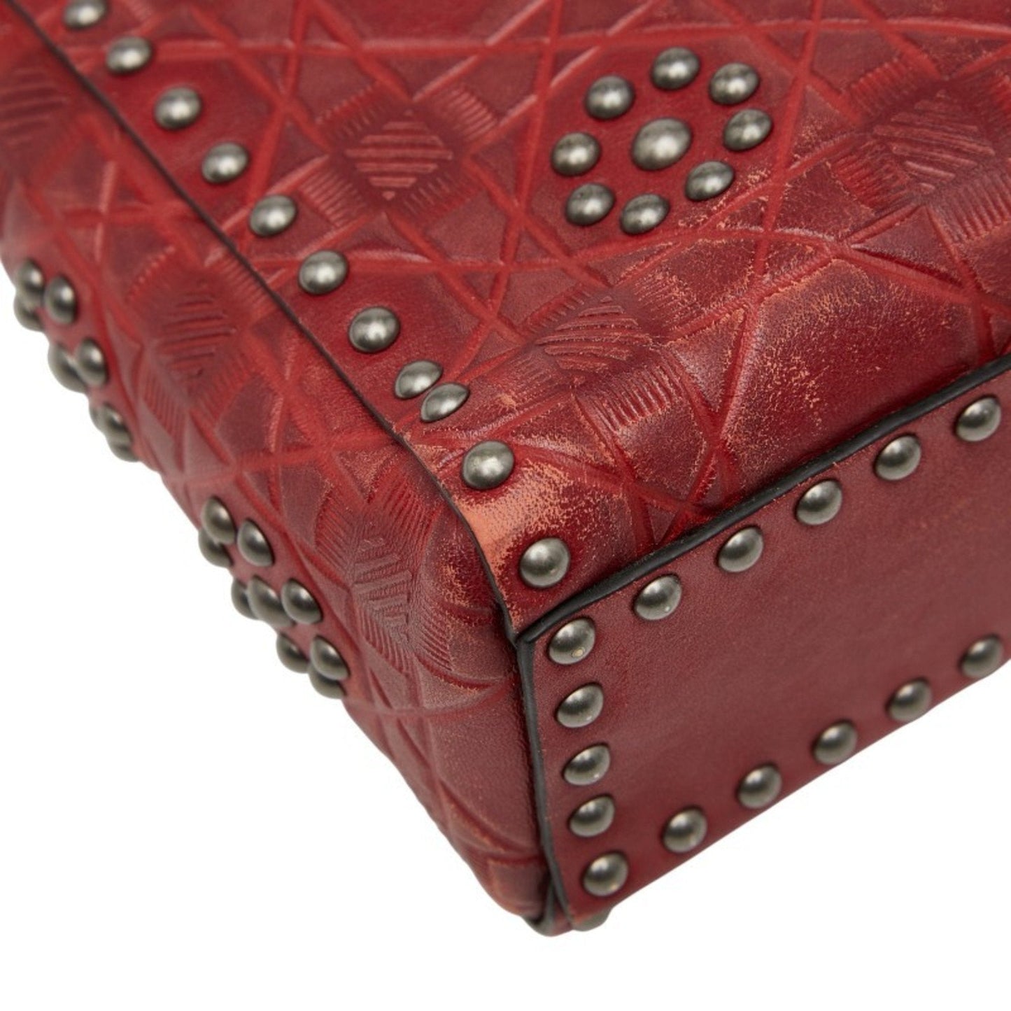 Christian Dior Lady Dior Red Color Leather Handbag Shoulder Bag ()