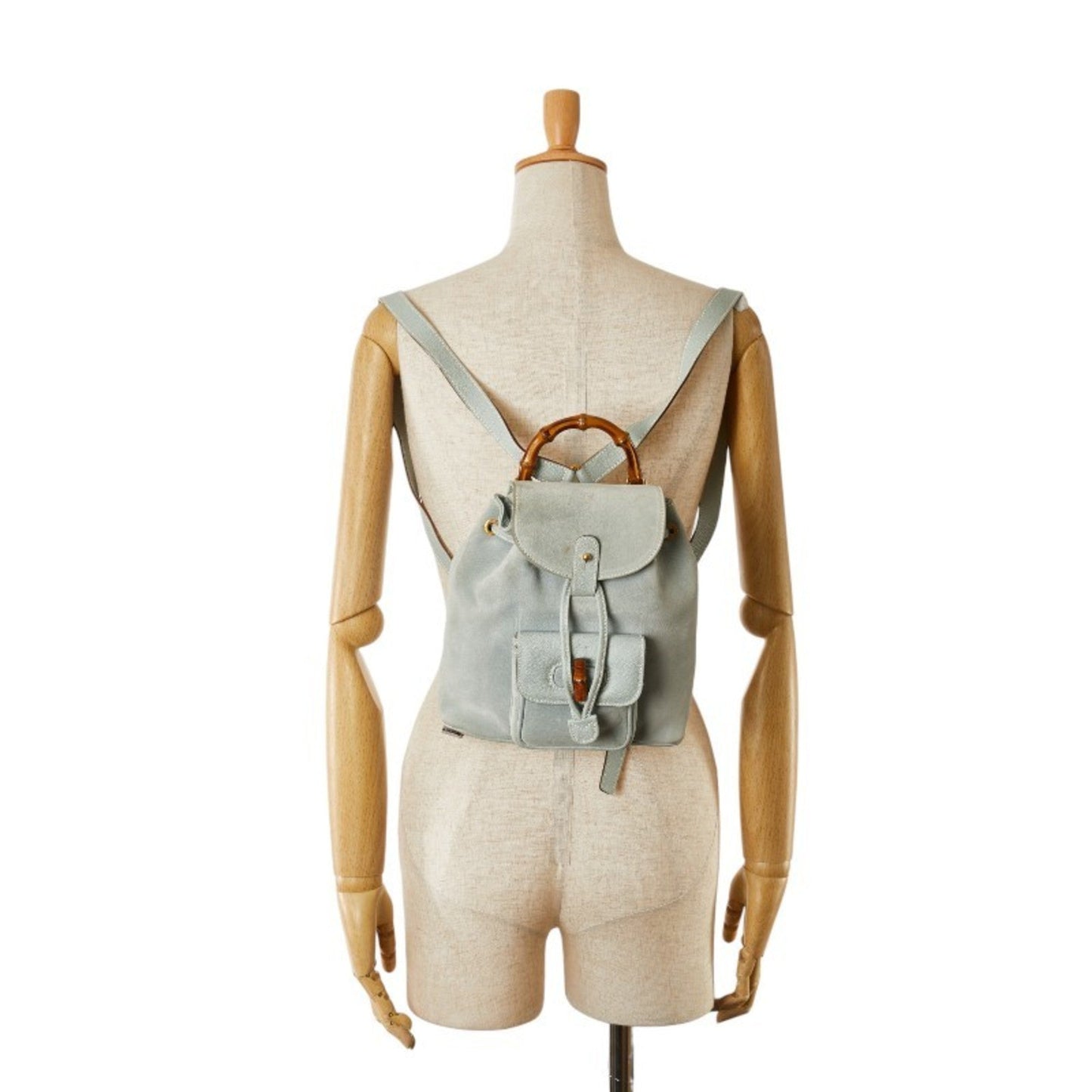 Gucci Light Blue Leather Suede Backpack ( )