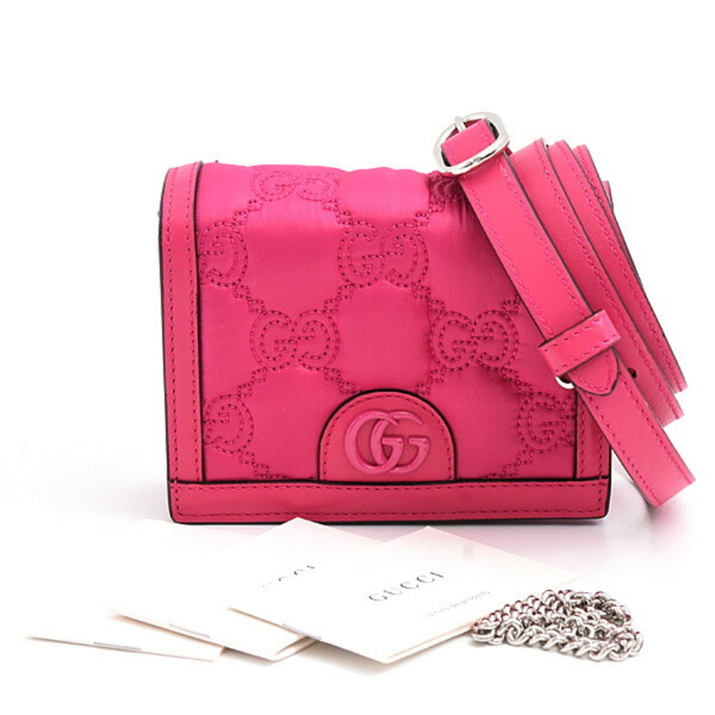 Gucci Pink Nylon Leather Shoulder Bag ( )