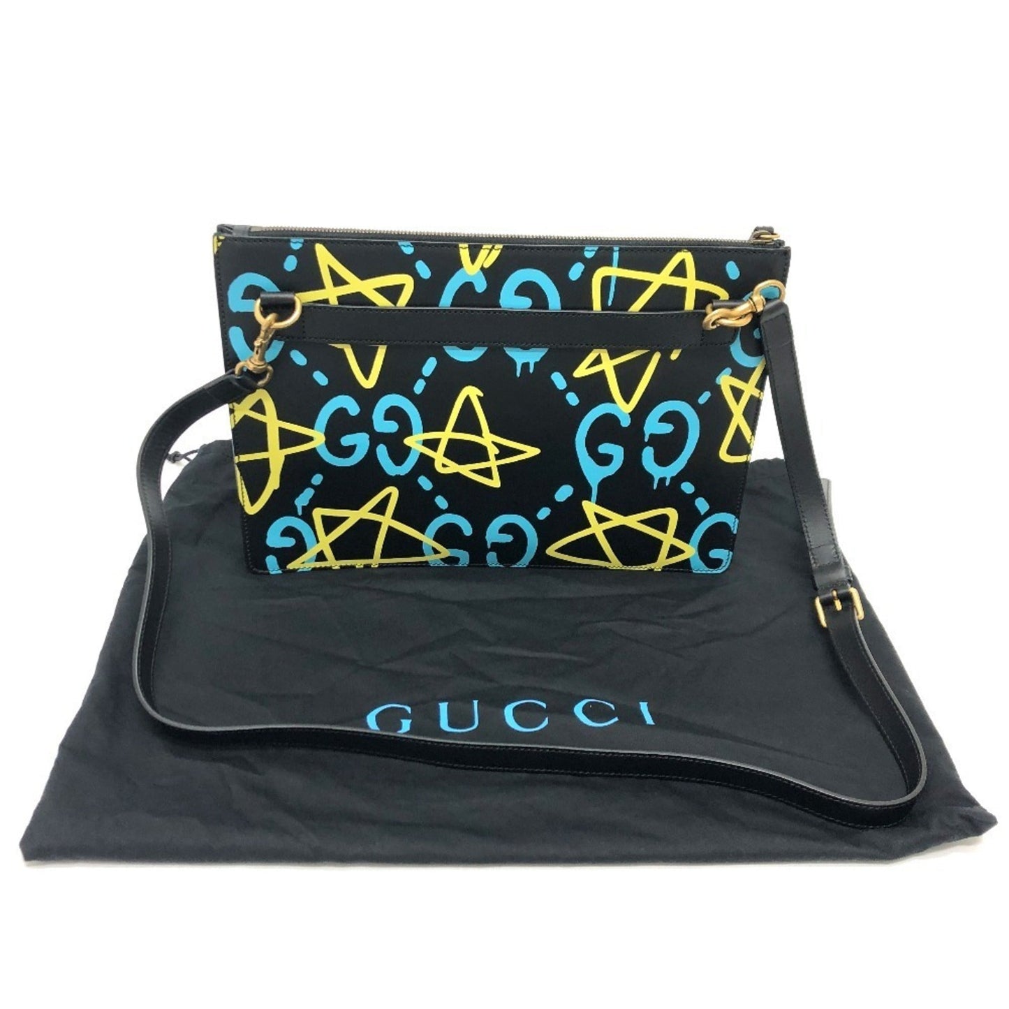 Gucci Black Multi-Color Leather Shoulder Bag ( )