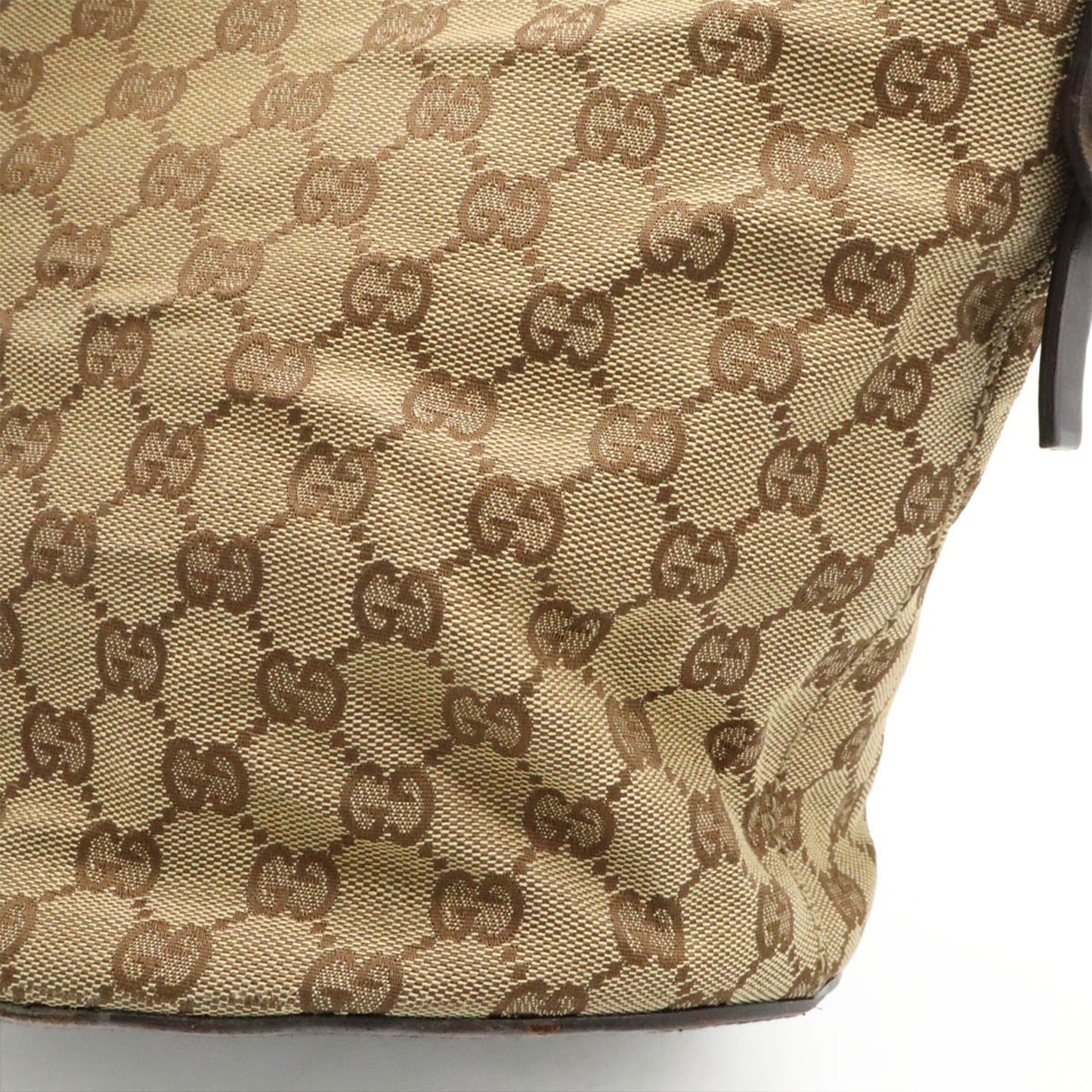 Gucci Beige Dark Brown Gg Canvas Leather Shoulder Bag ( )