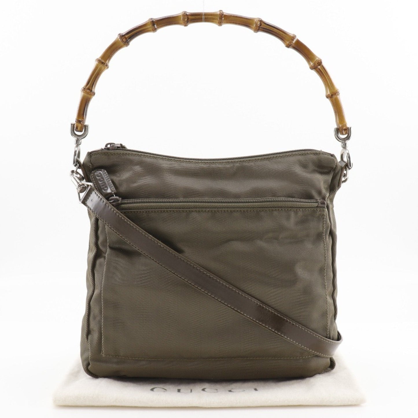 Gucci Khaki Nylon Canvas Shoulder Bag ( )